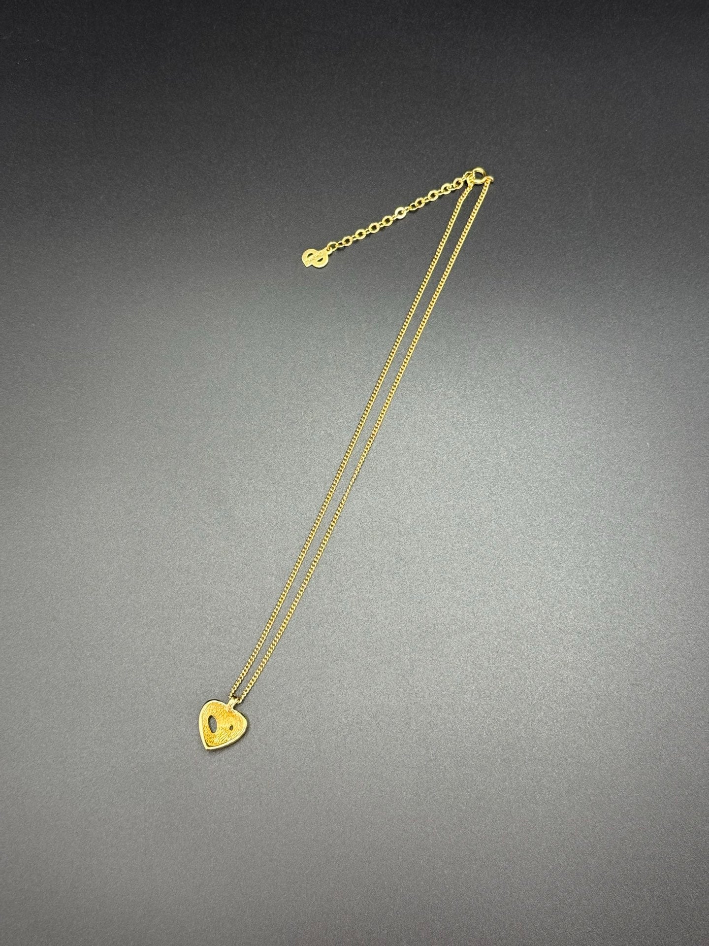 DIOR Vintage Rhinestone Heart Shape Necklace