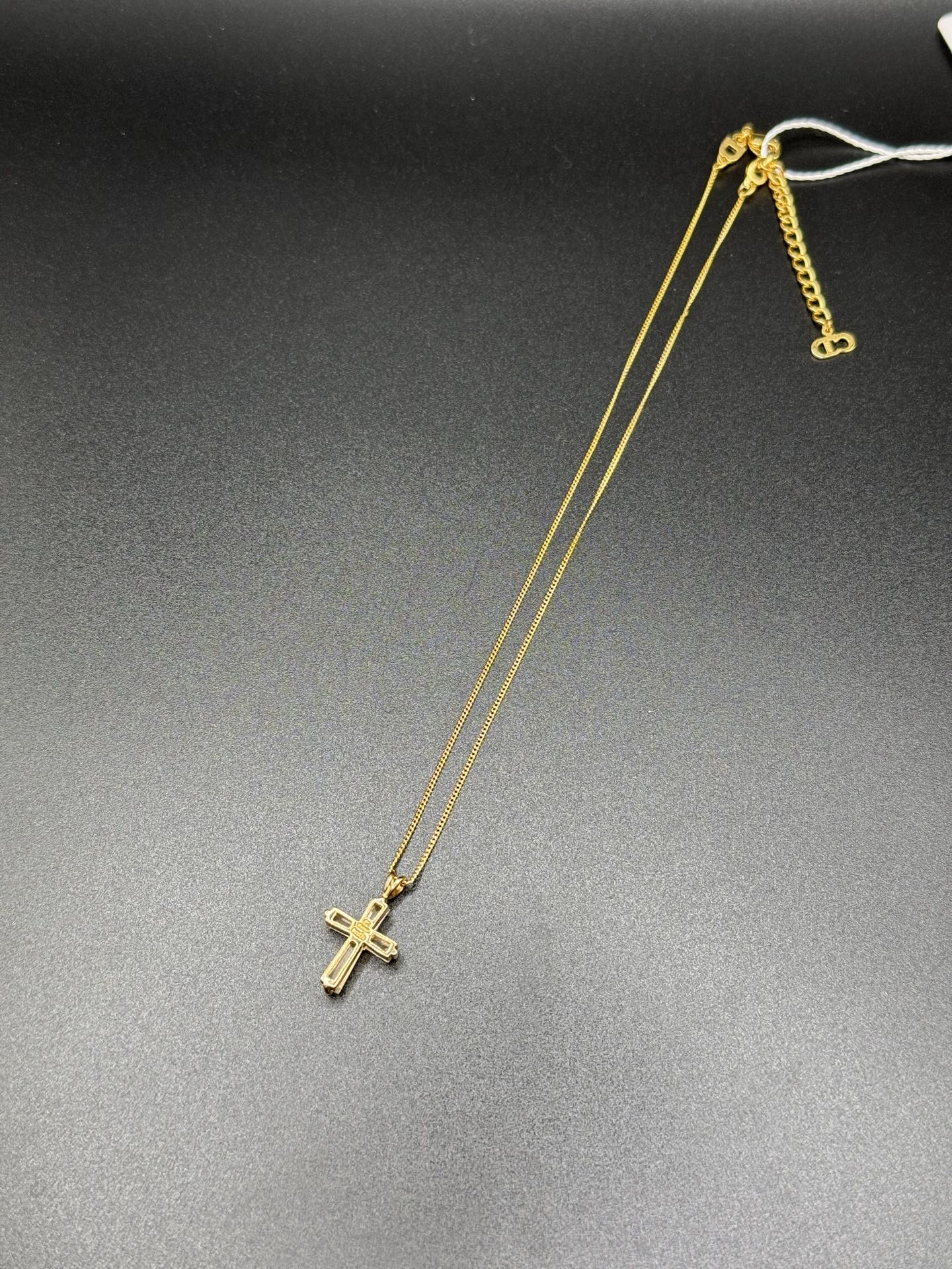 DIOR Vintage Rhinestone Cross Necklace Rare