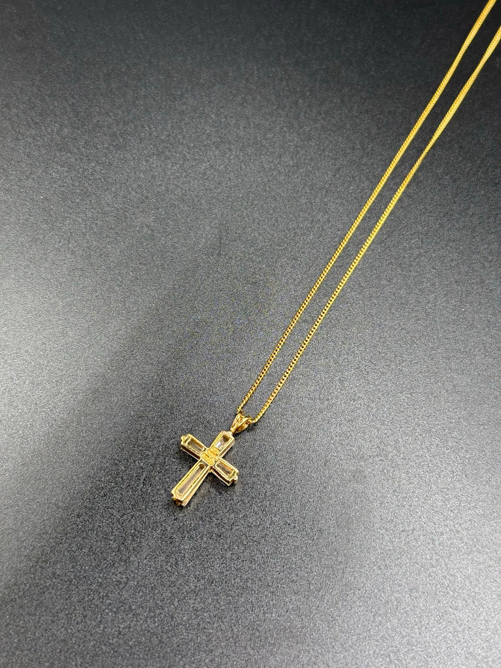DIOR Vintage Rhinestone Cross Necklace Rare
