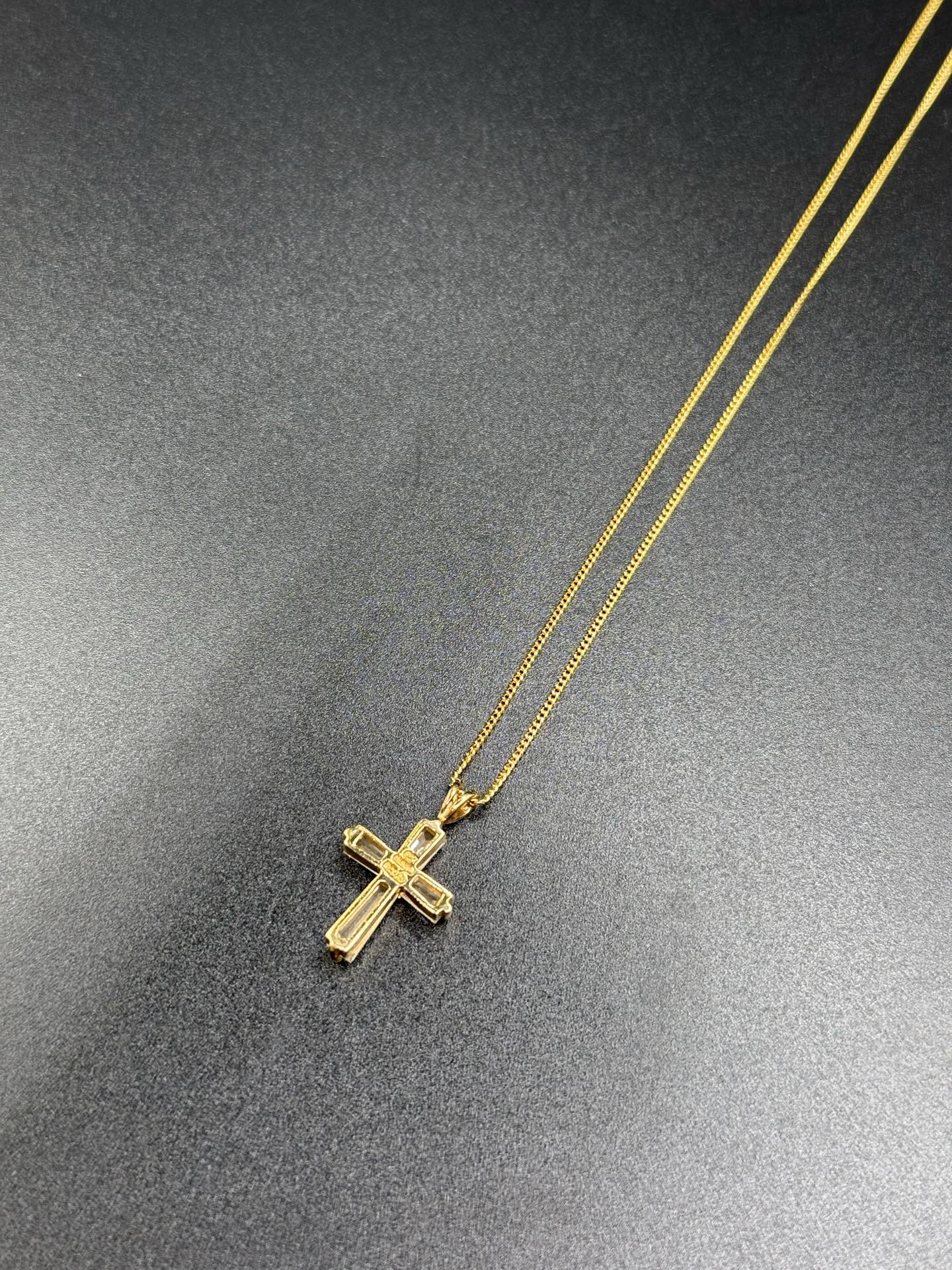 DIOR Vintage Rhinestone Cross Necklace Rare