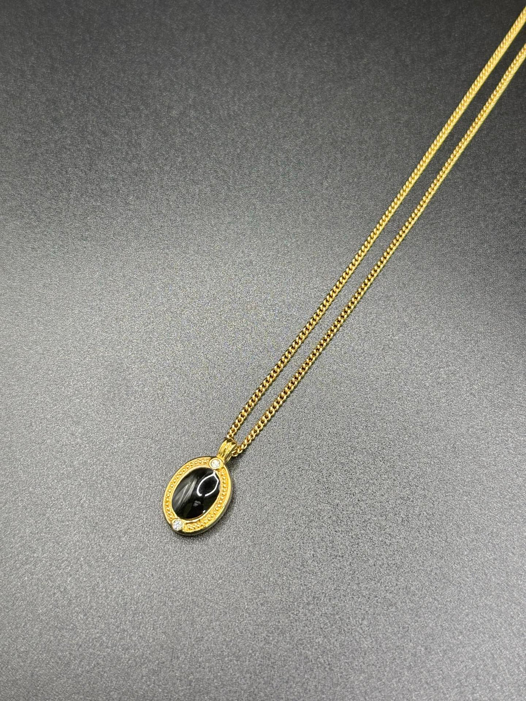 DIOR Vintage Necklace Enamel Rhinestone