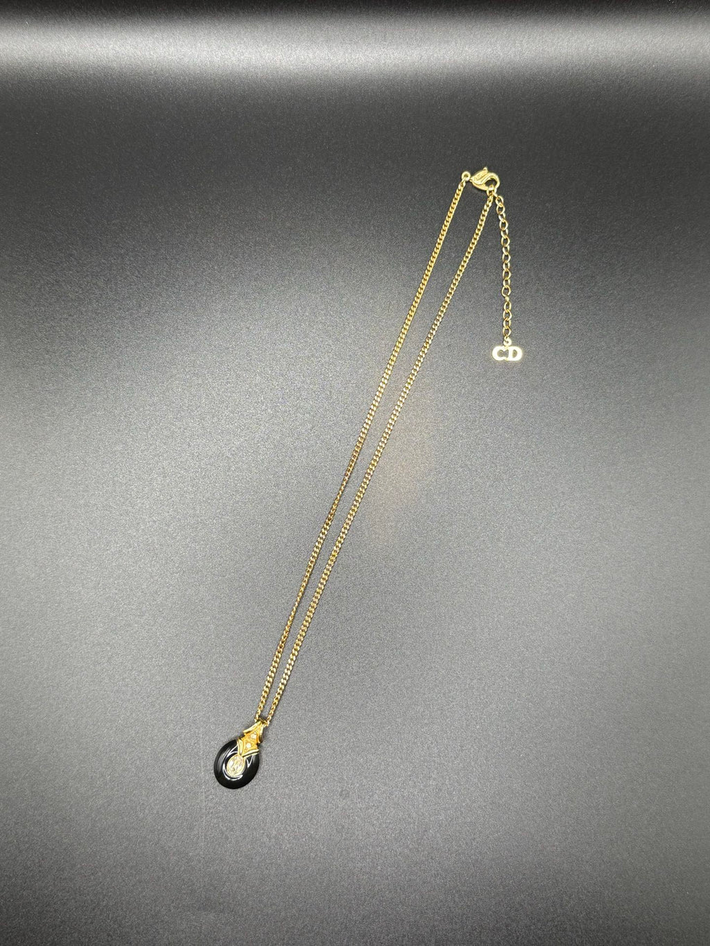 DIOR Vintage Necklace Enamel Rhinestone