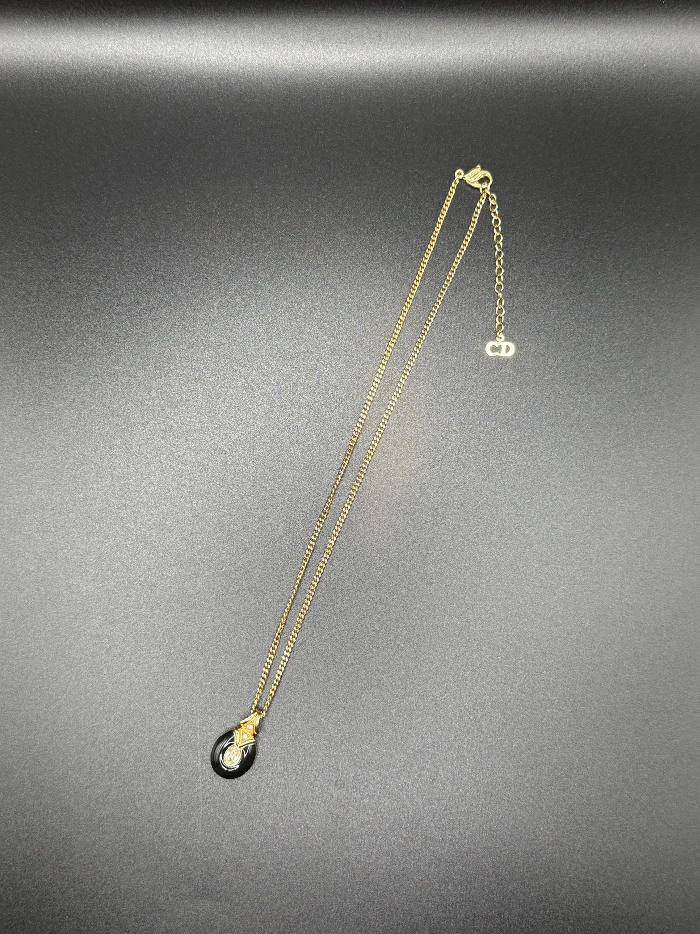 DIOR Vintage Necklace Enamel Rhinestone