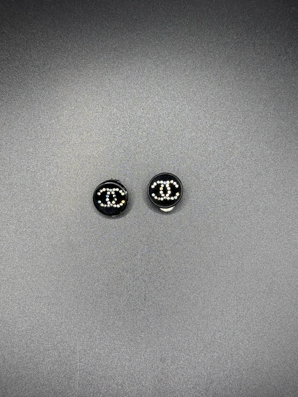 CHANEL Double-C Rhinestone Clip On Earring
