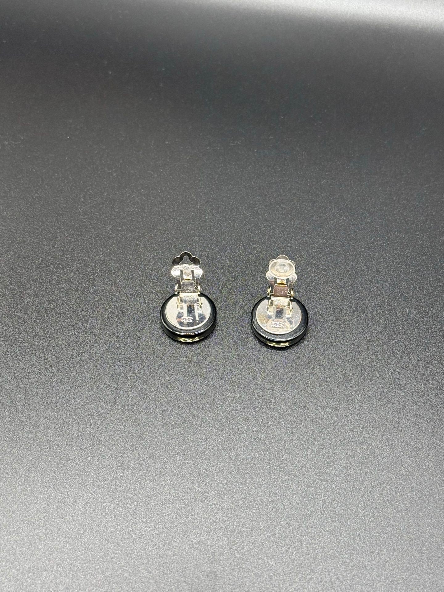 CHANEL Double-C Rhinestone Clip On Earring