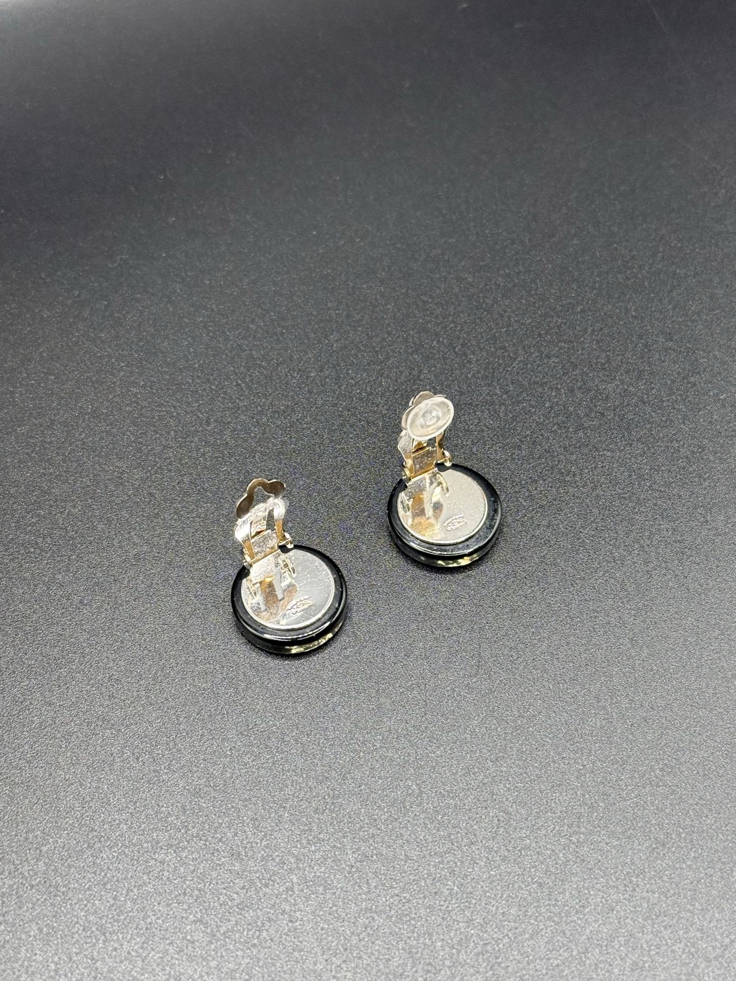 CHANEL Double-C Rhinestone Clip On Earring
