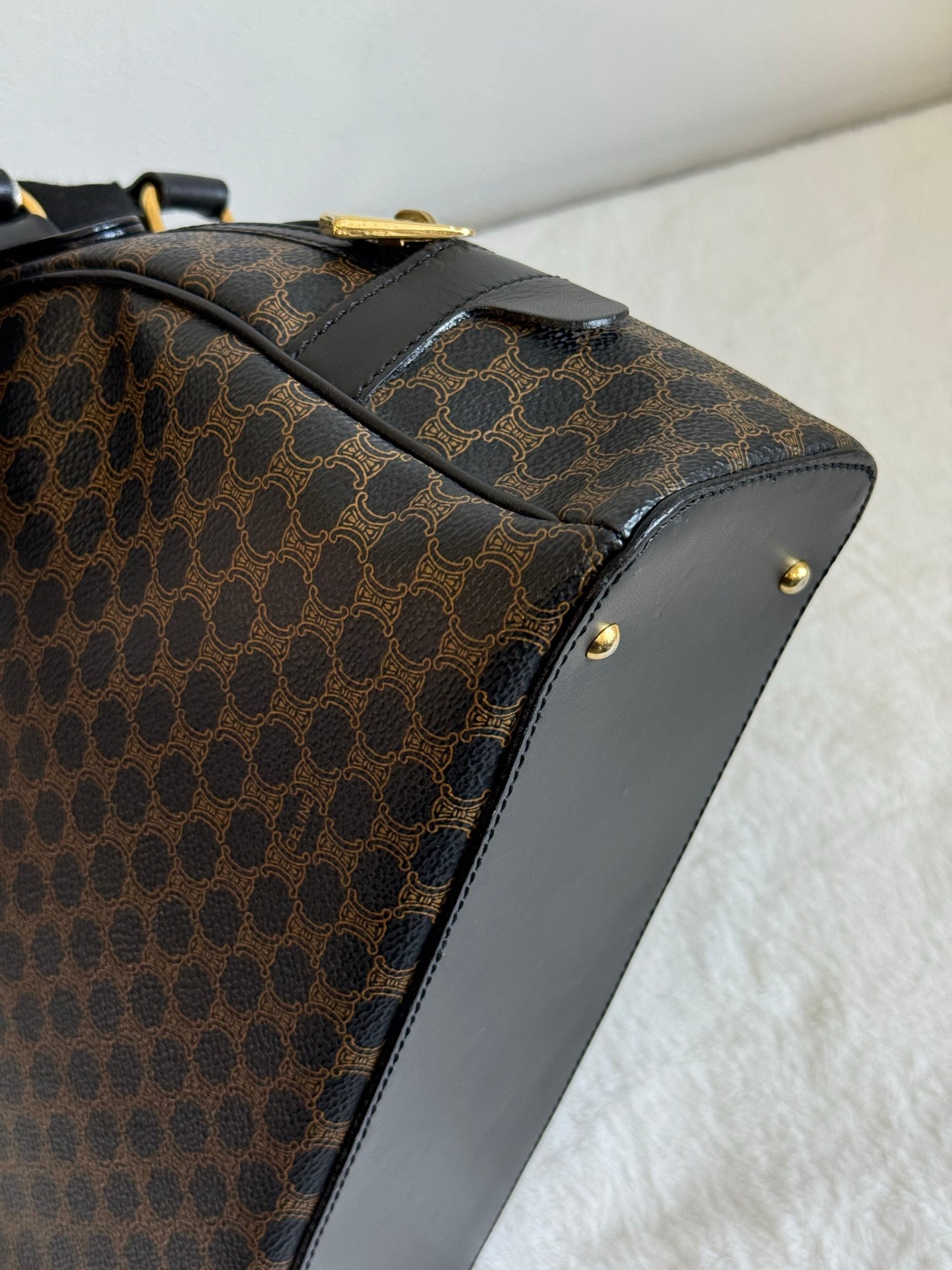 CELINE Macadam Half-moon Handbag