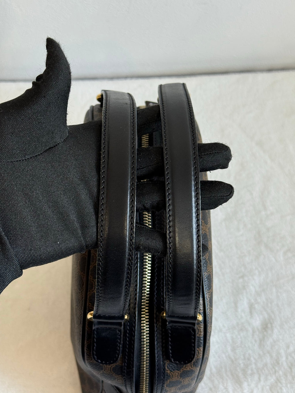 CELINE Macadam Half-moon Handbag