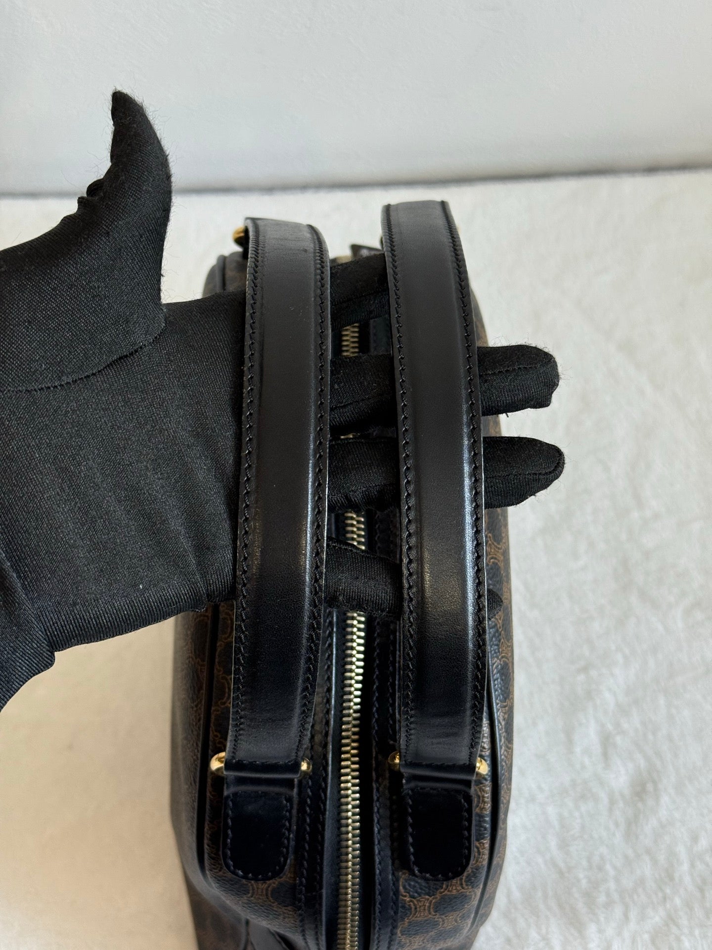 CELINE Macadam Half-moon Handbag