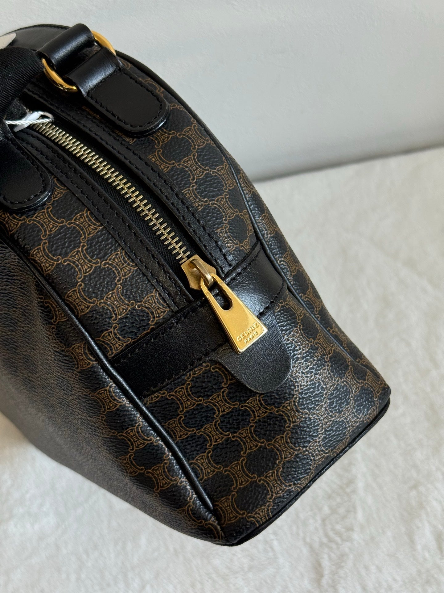 CELINE Macadam Half-moon Handbag