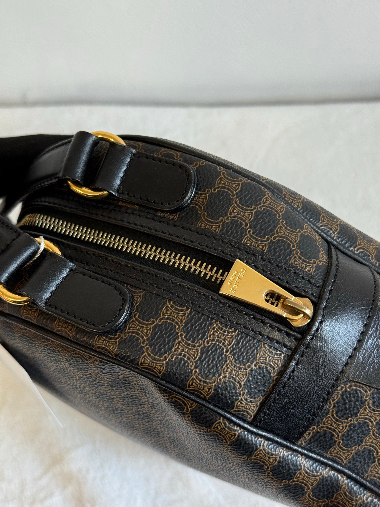 CELINE Macadam Half-moon Handbag