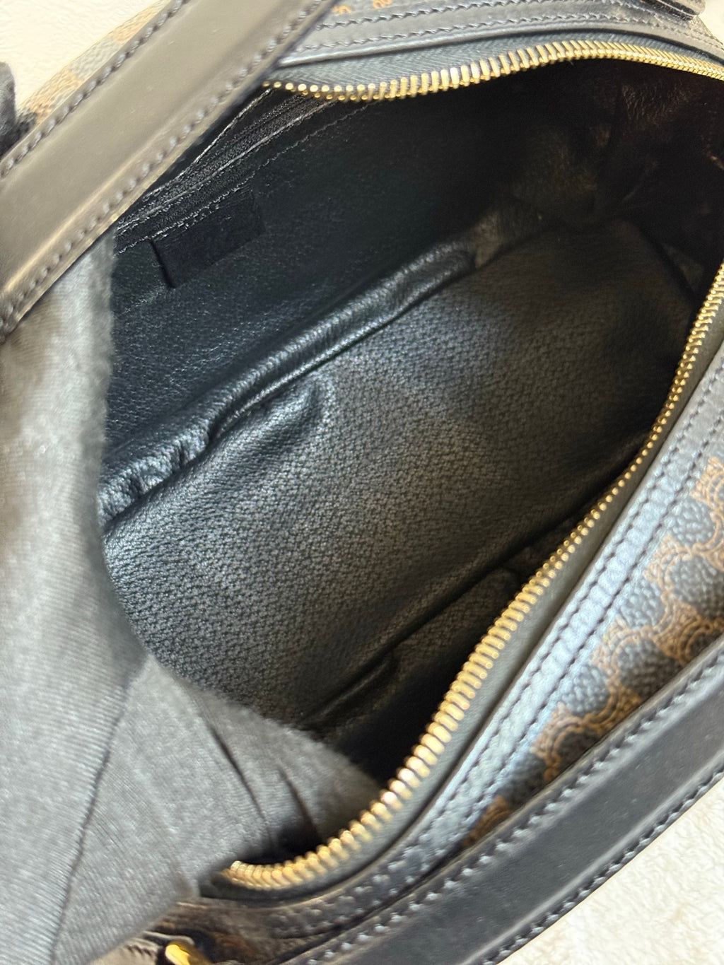 CELINE Macadam Half-moon Handbag