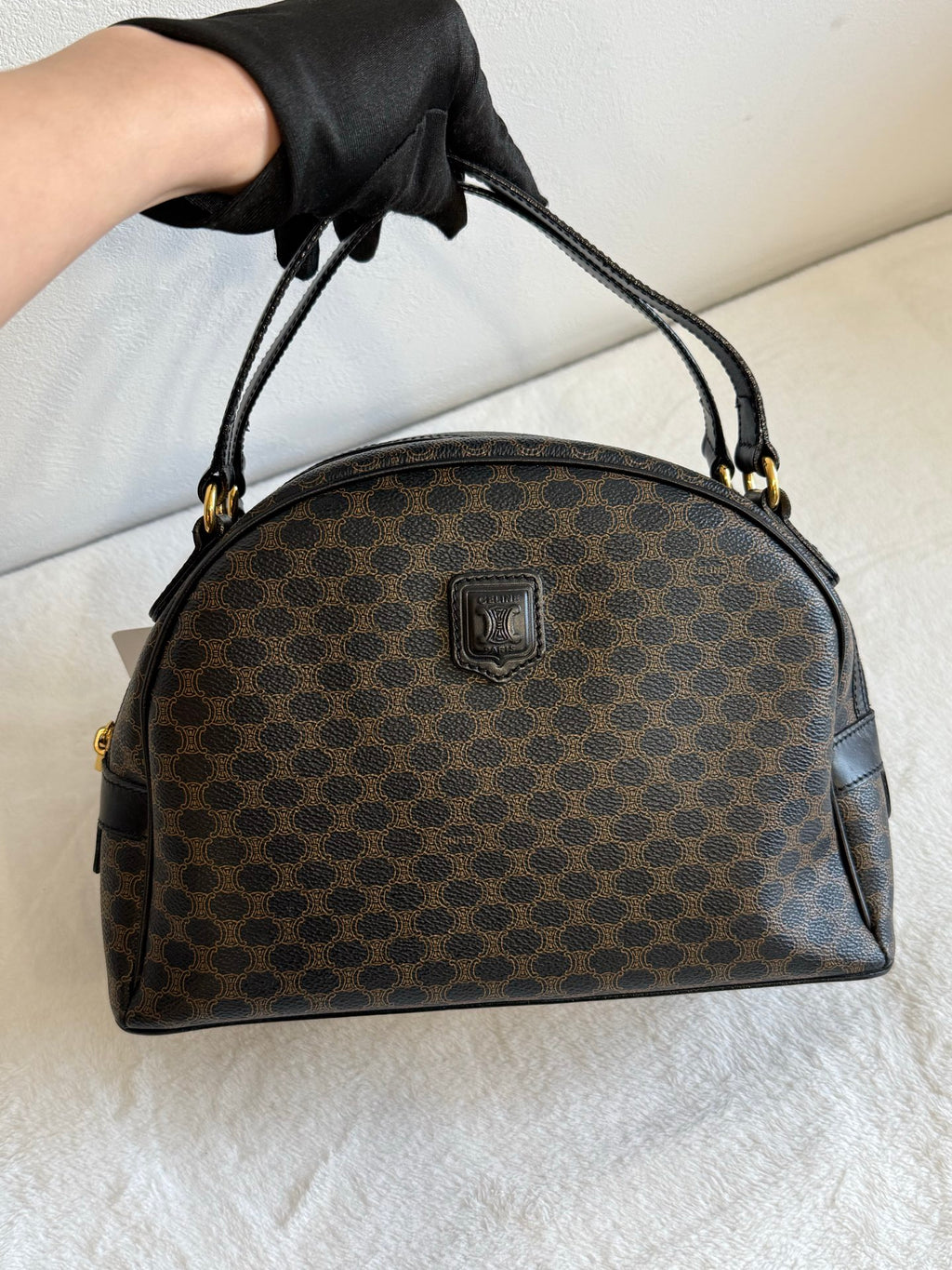CELINE Macadam Half-moon Handbag