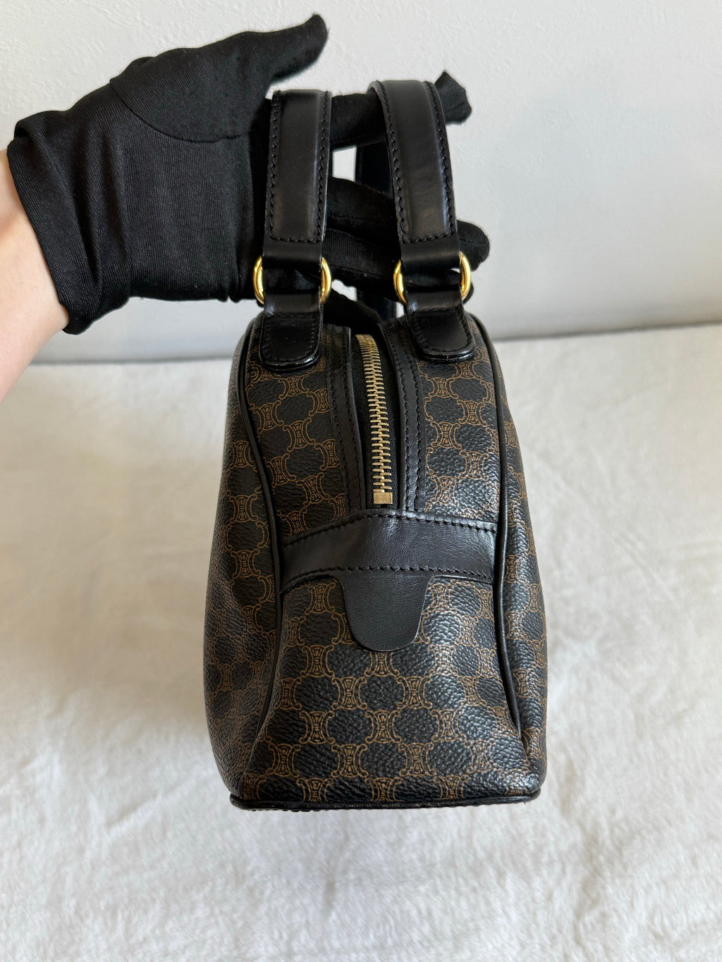 CELINE Macadam Half-moon Handbag
