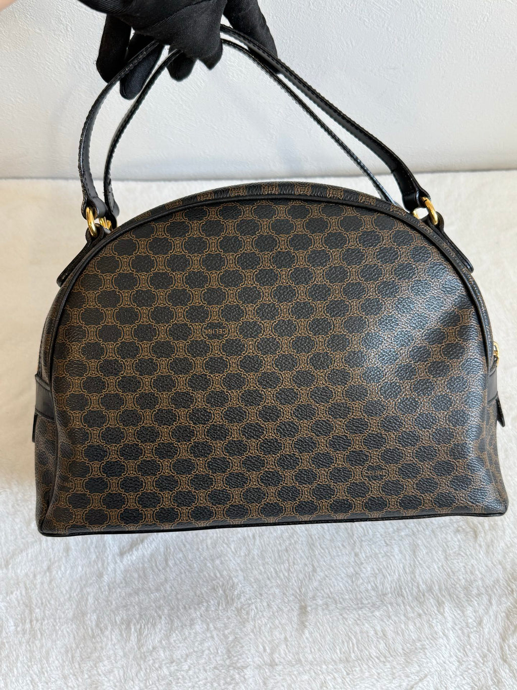CELINE Macadam Half-moon Handbag