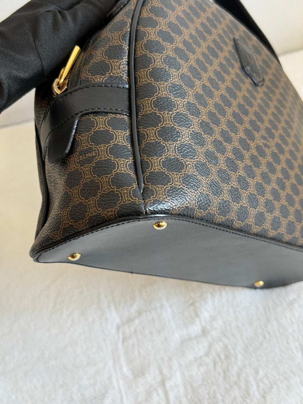CELINE Macadam Half-moon Handbag