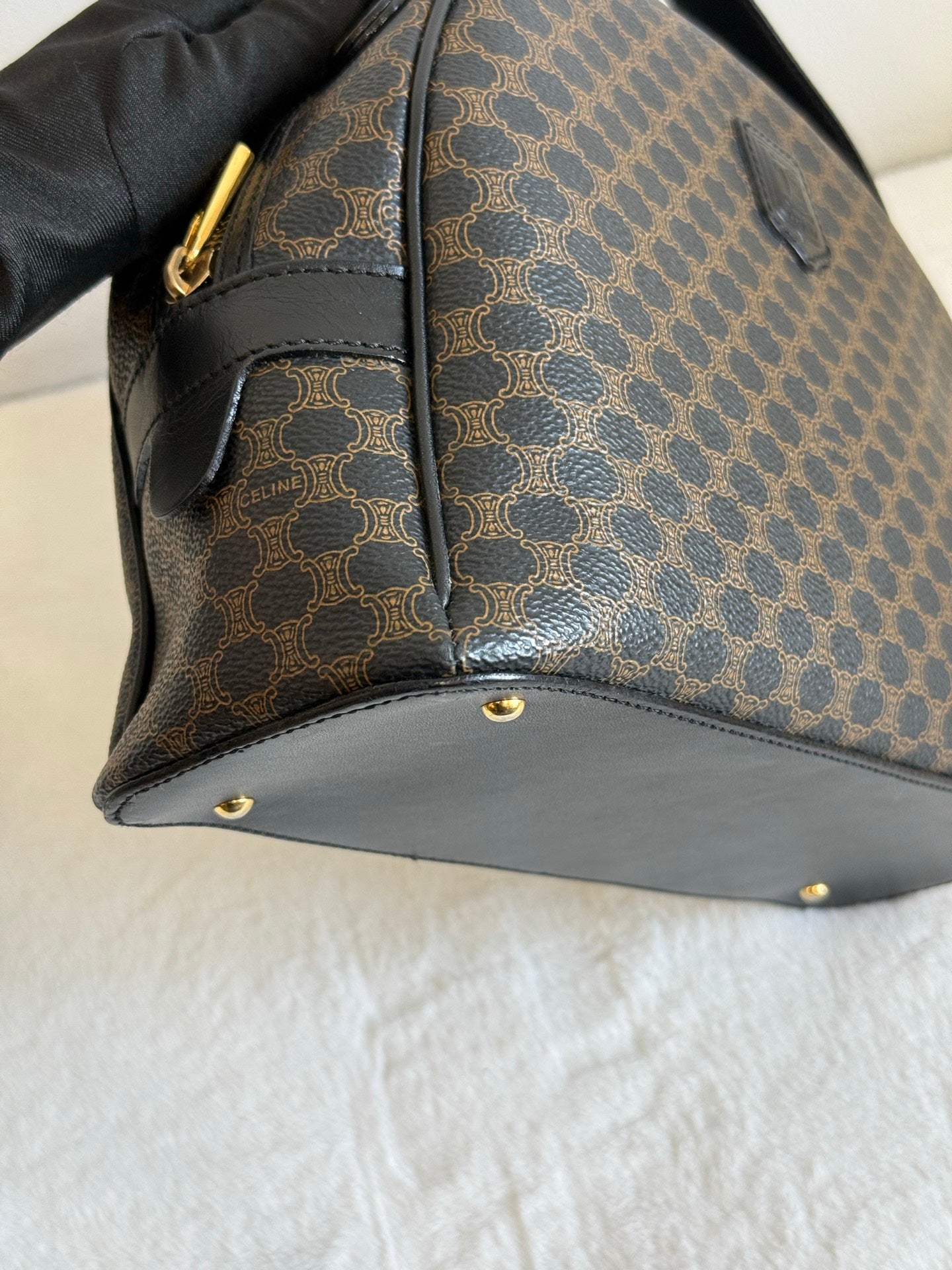 CELINE Macadam Half-moon Handbag