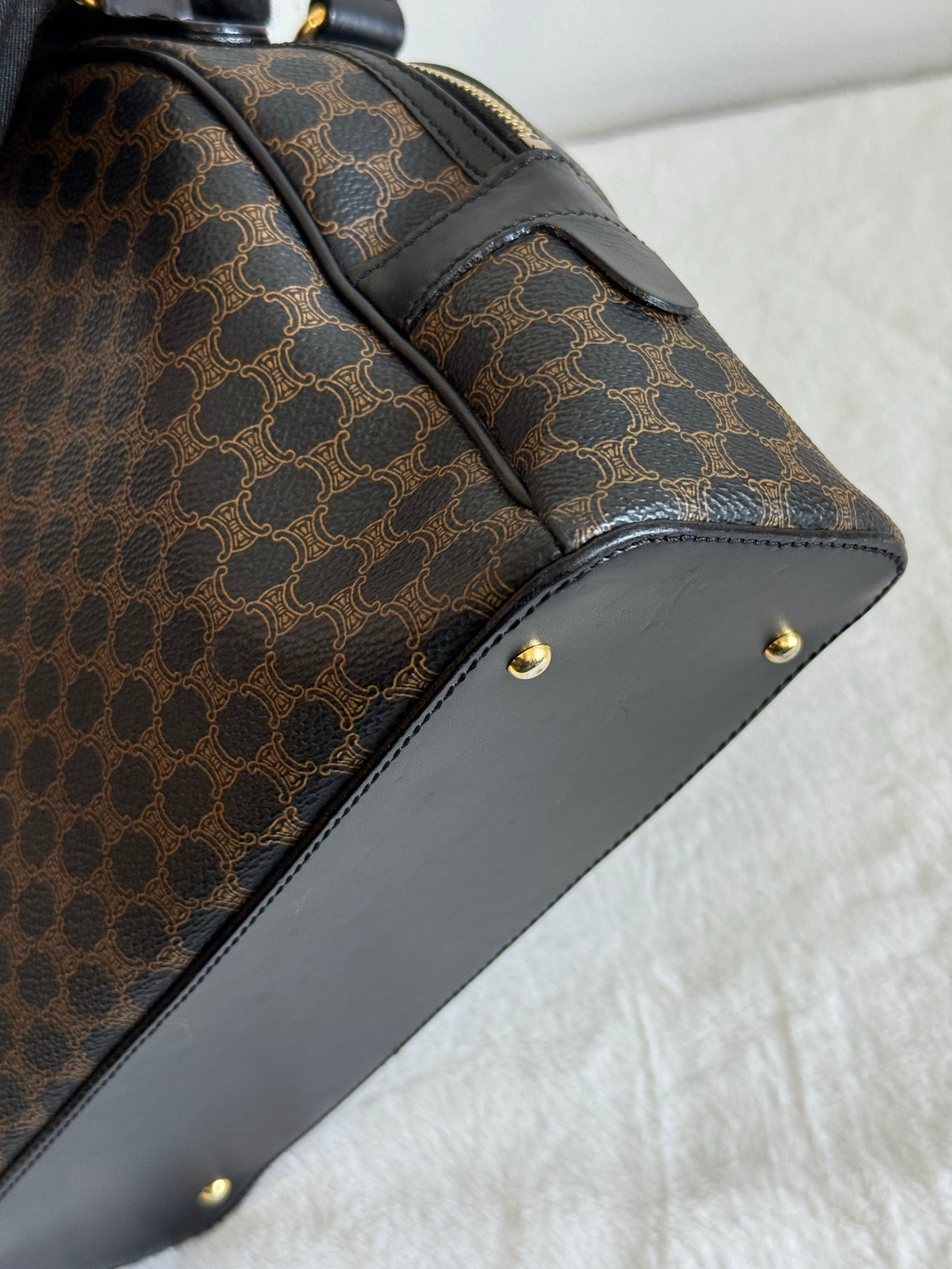 CELINE Macadam Half-moon Handbag