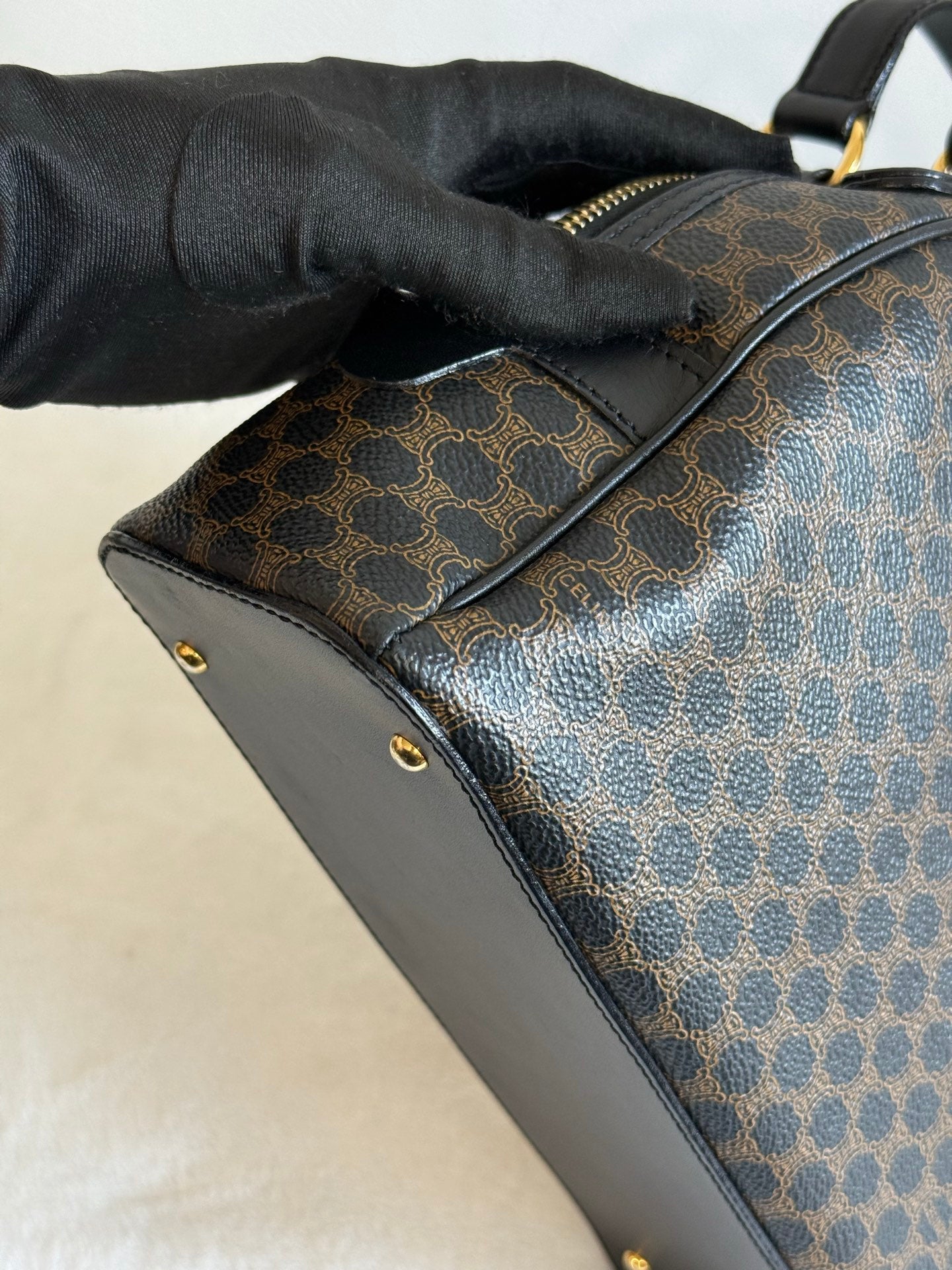 CELINE Macadam Half-moon Handbag