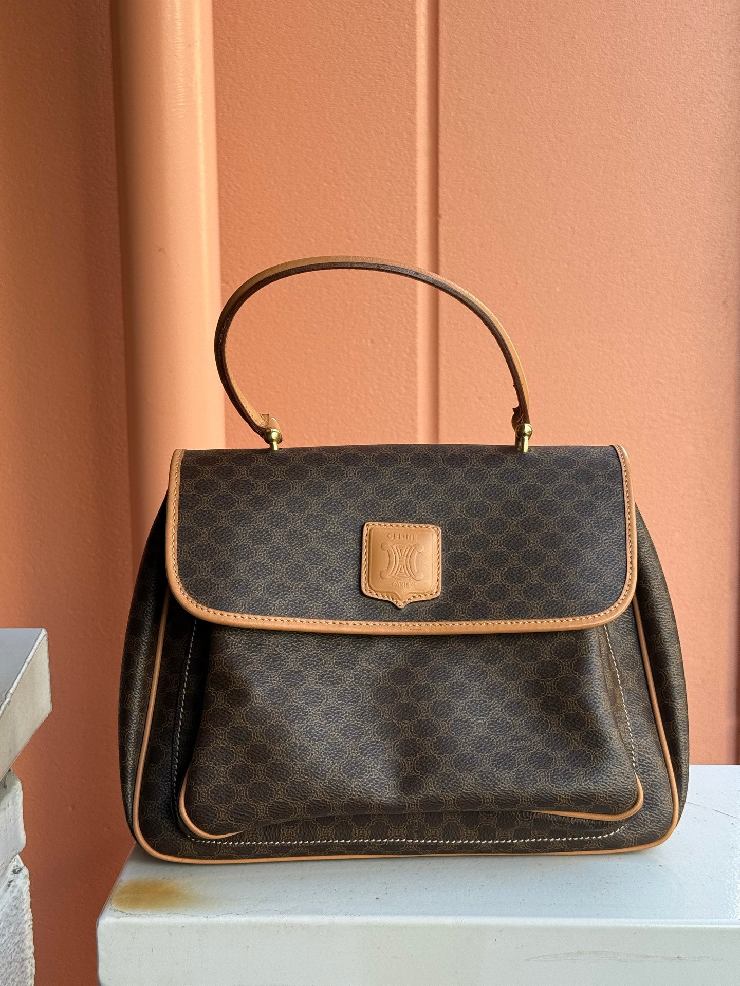 CELINE Macadam Kelly 2-way Handbag