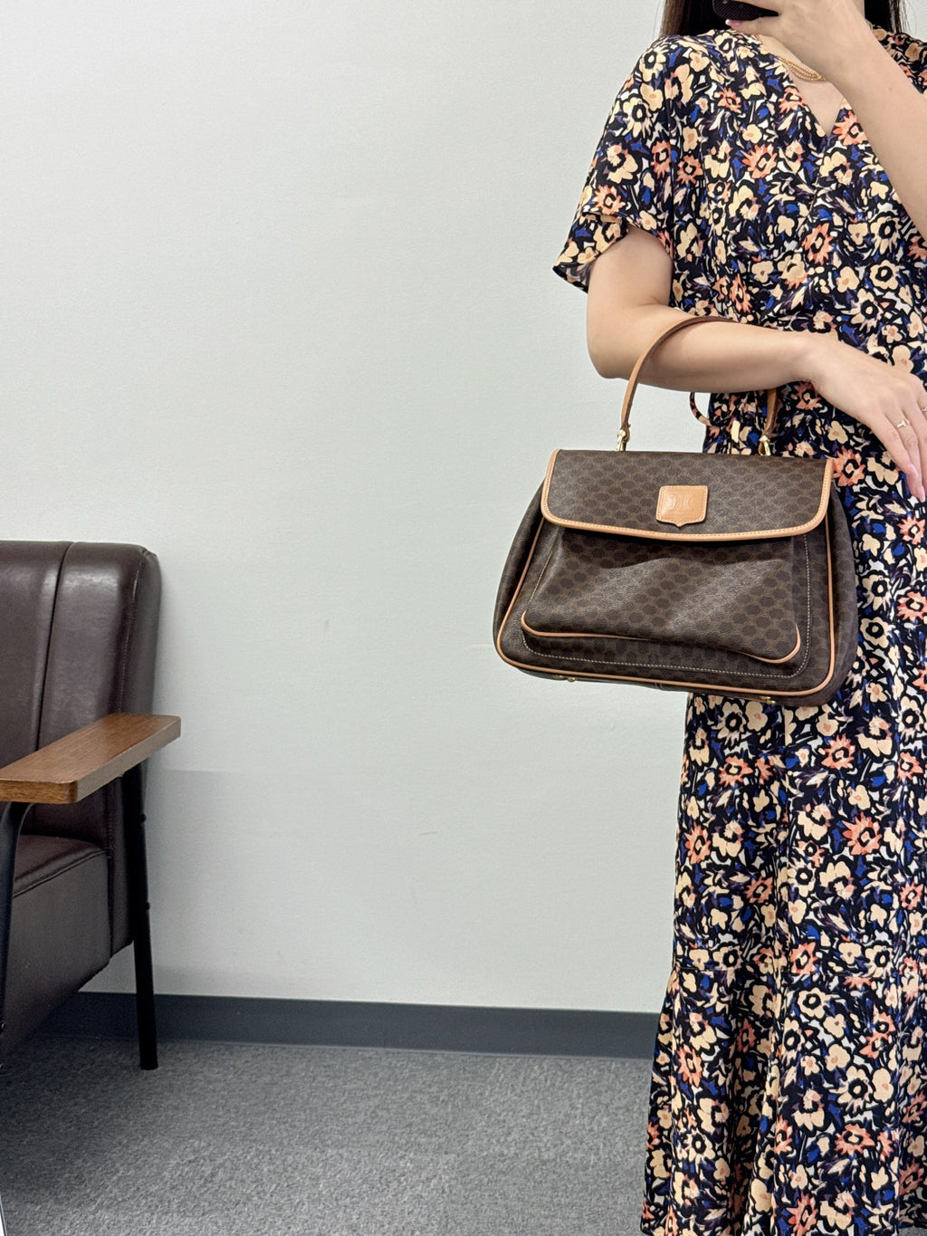CELINE Macadam Kelly 2-way Handbag