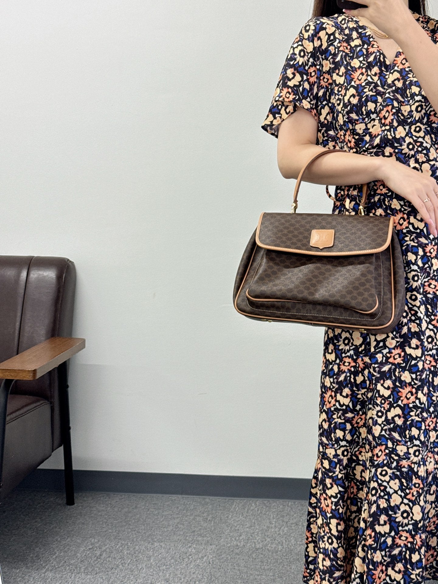 CELINE Macadam Kelly 2-way Handbag