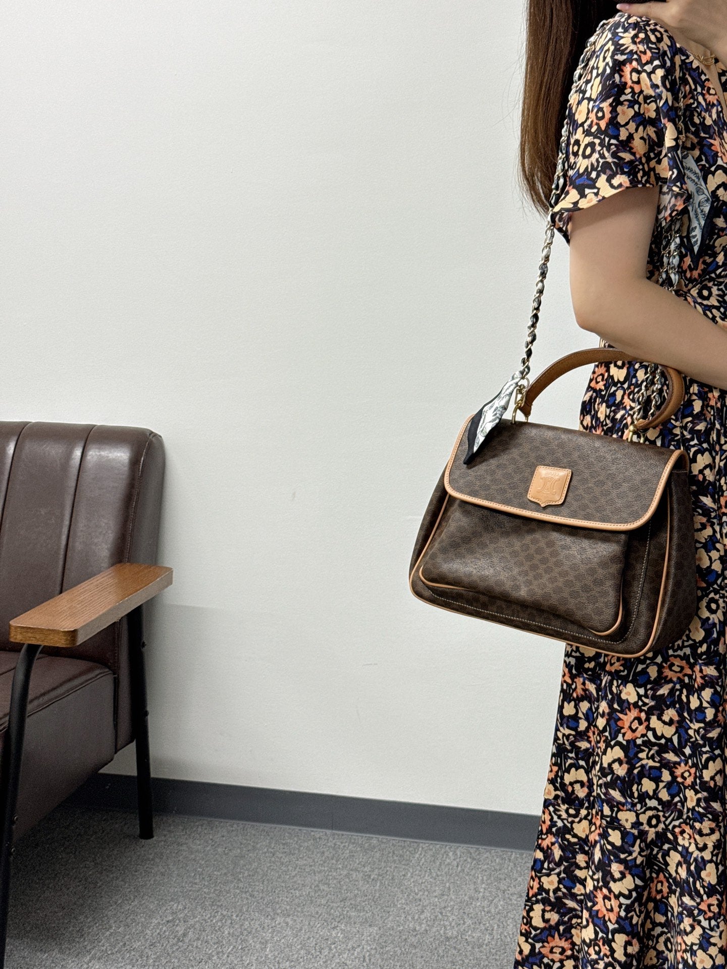 CELINE Macadam Kelly 2-way Handbag