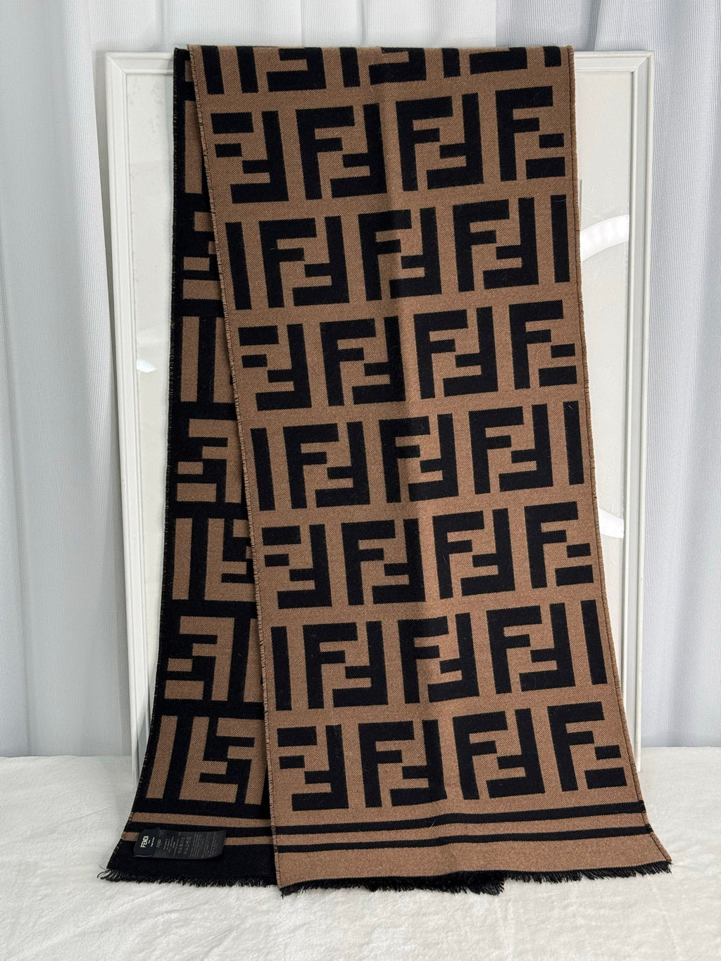 FENDI Zucca Double-side Wool Scarf