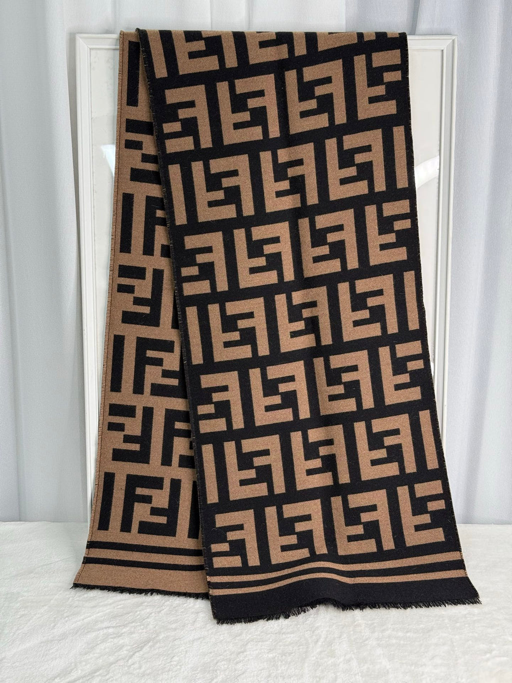 FENDI Zucca Double-side Wool Scarf