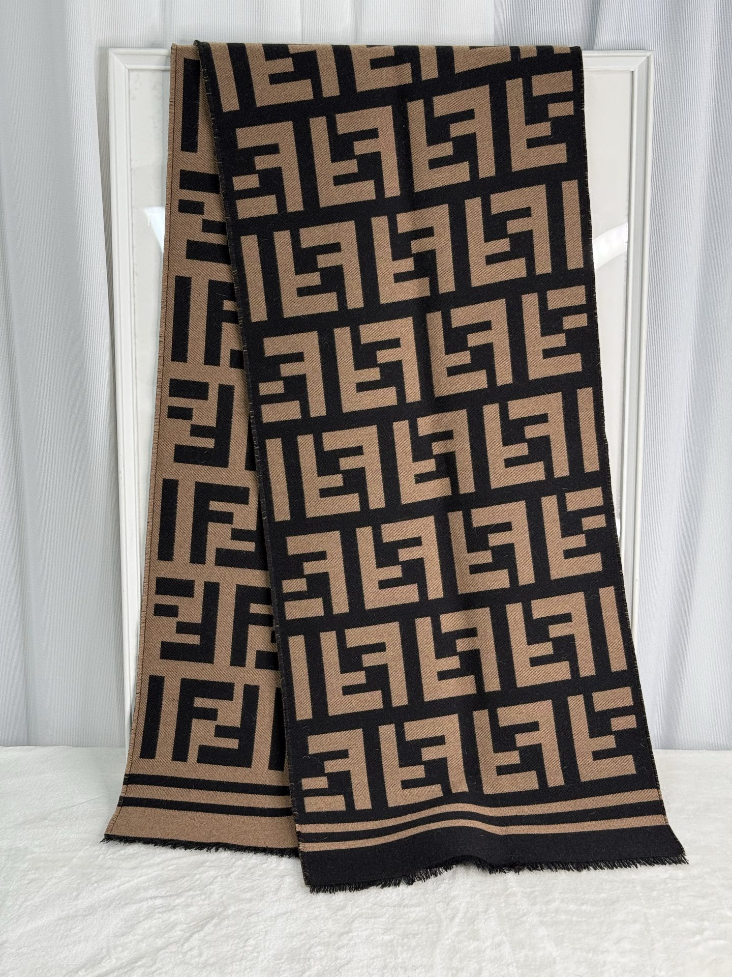 FENDI Zucca Double-side Wool Scarf