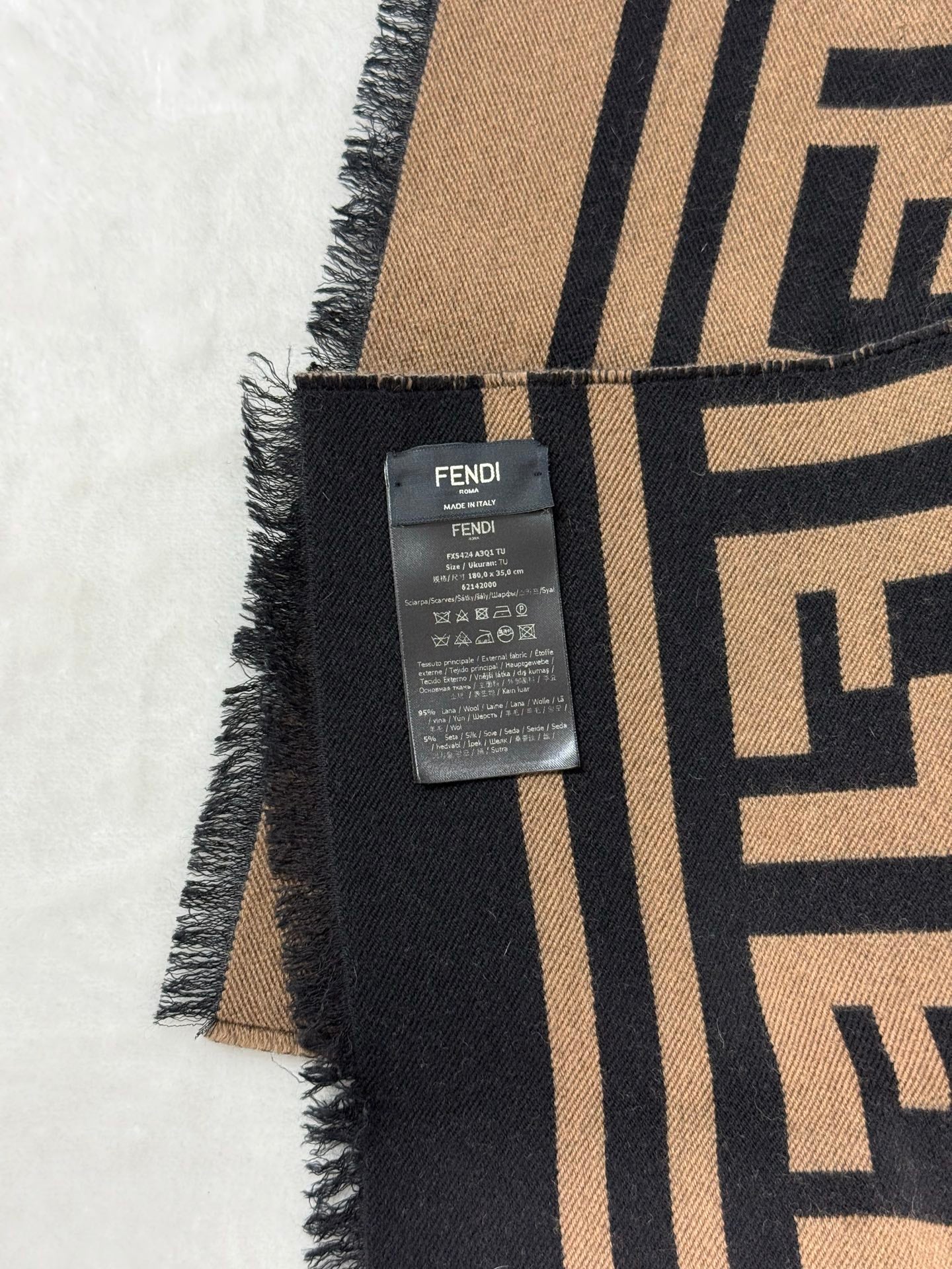 FENDI Zucca Double-side Wool Scarf