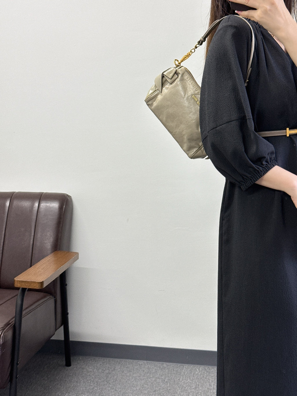 MIUMIU Leather Bow Shoulder Bag