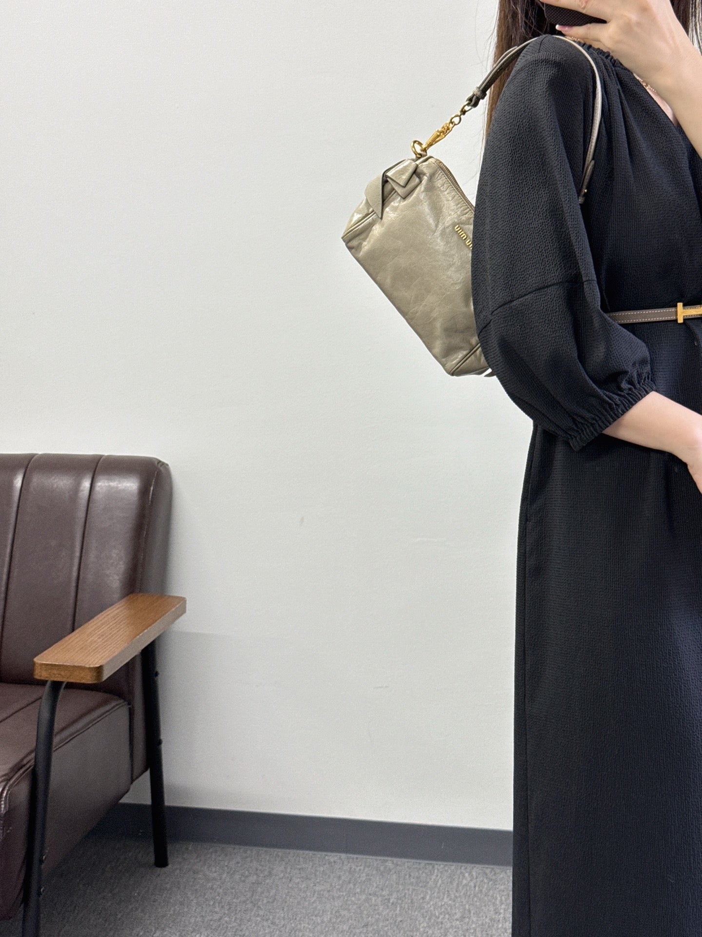 MIUMIU Leather Bow Shoulder Bag