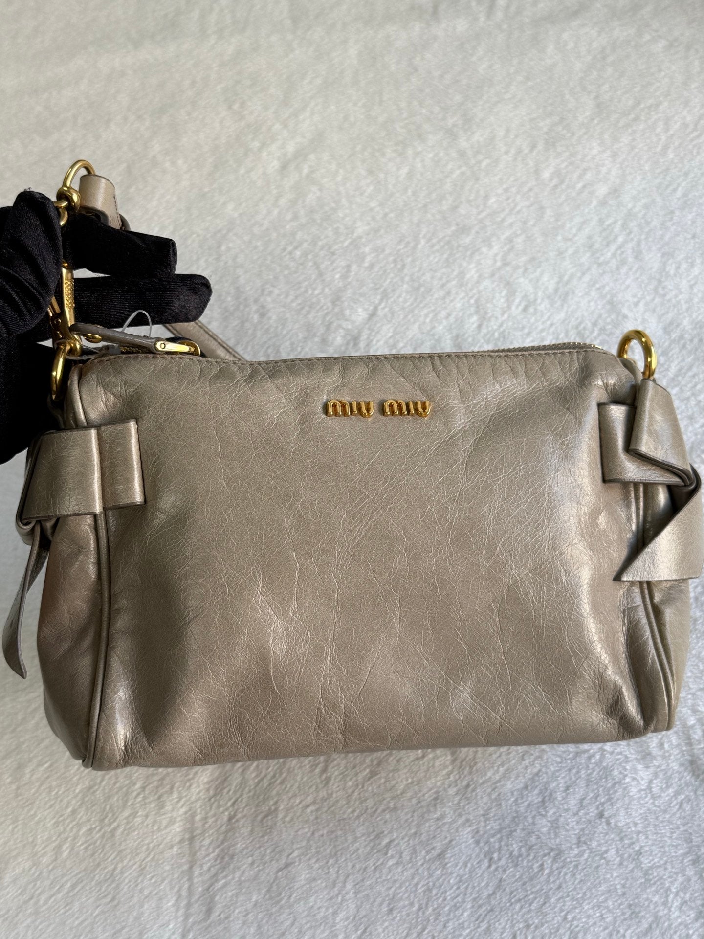 MIUMIU Leather Bow Shoulder Bag