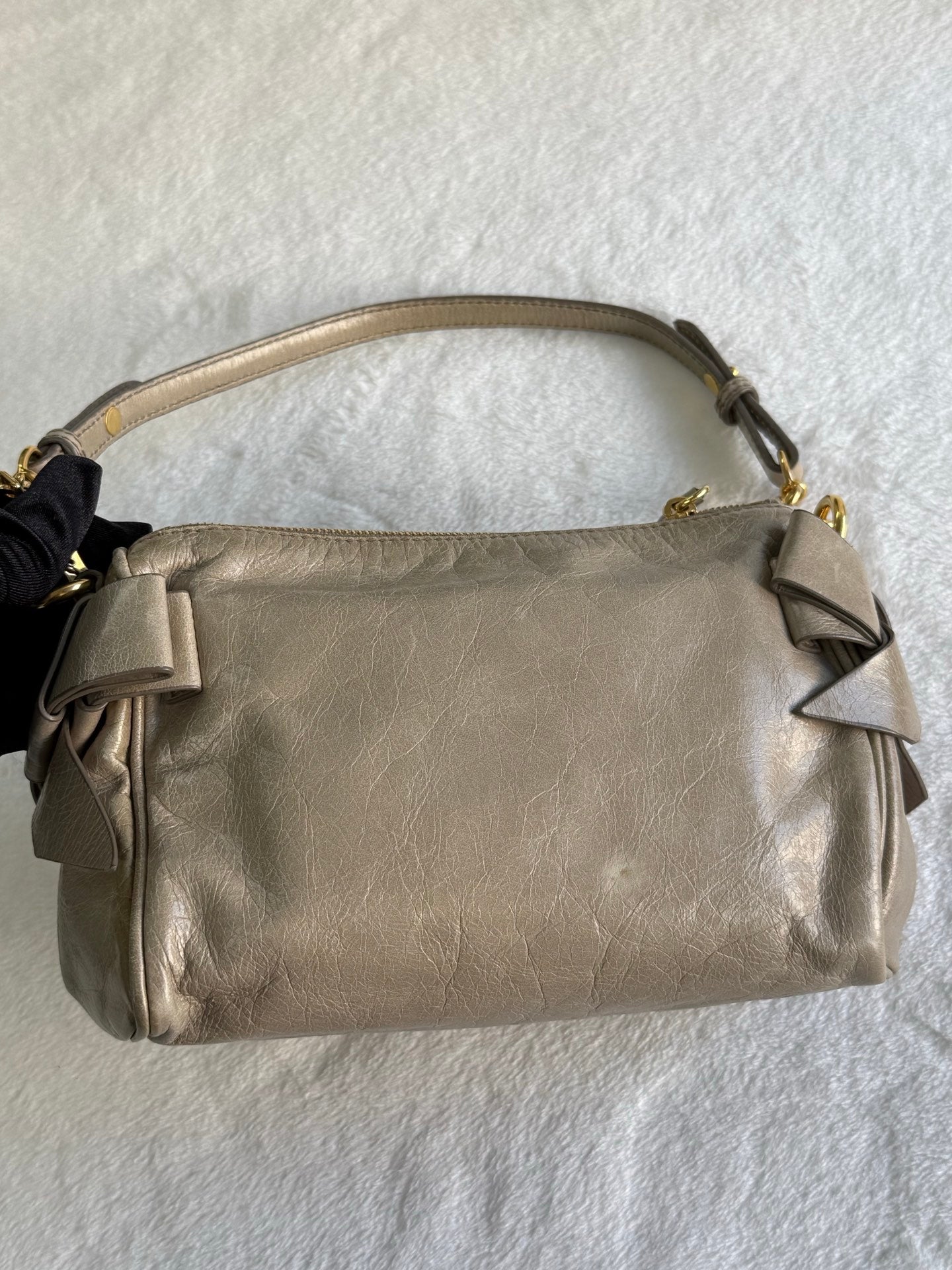 MIUMIU Leather Bow Shoulder Bag