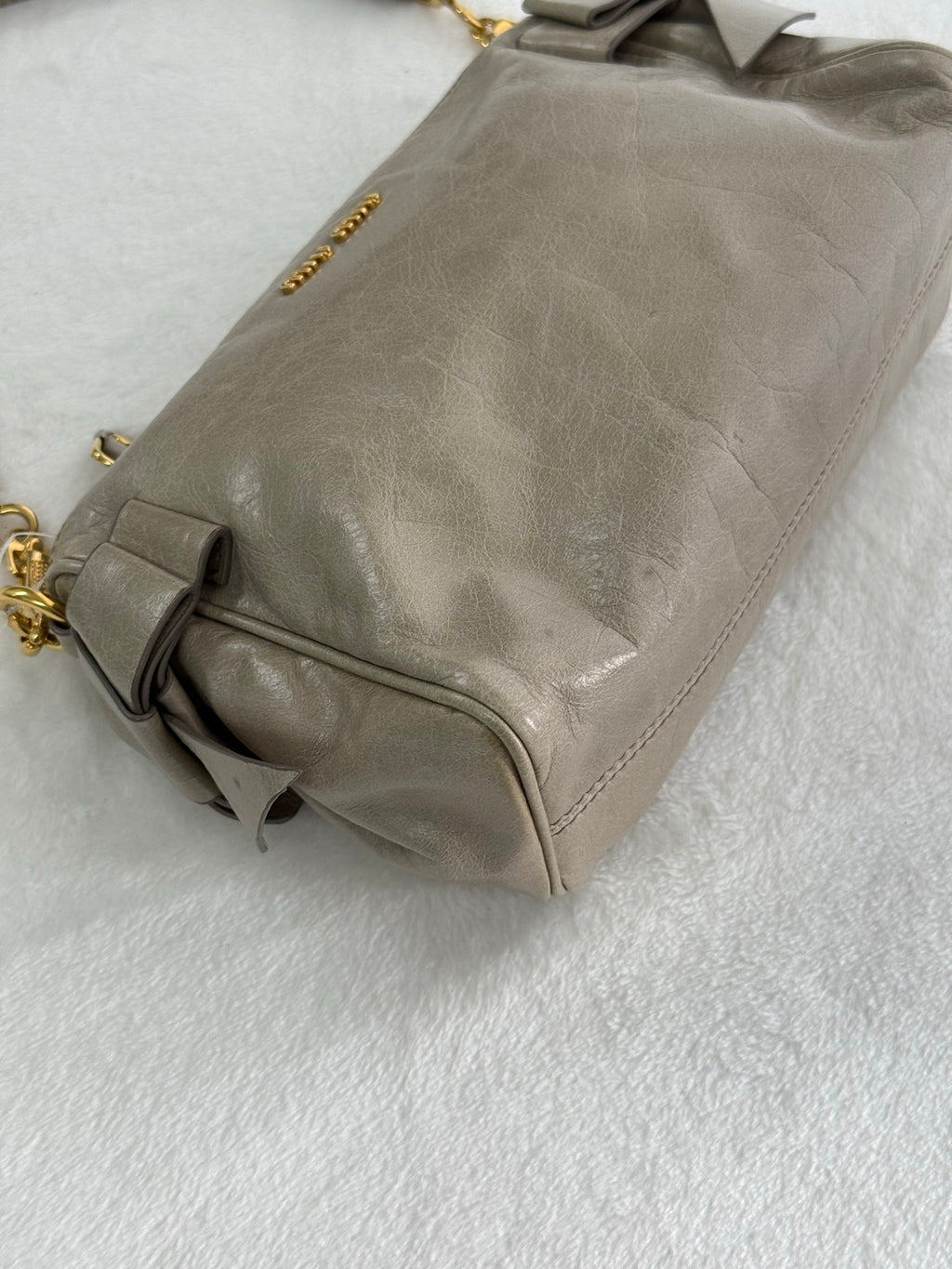 MIUMIU Leather Bow Shoulder Bag