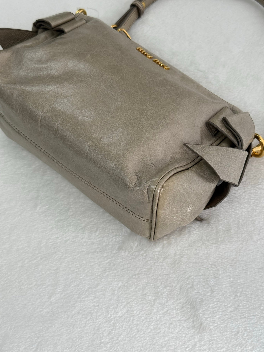 MIUMIU Leather Bow Shoulder Bag
