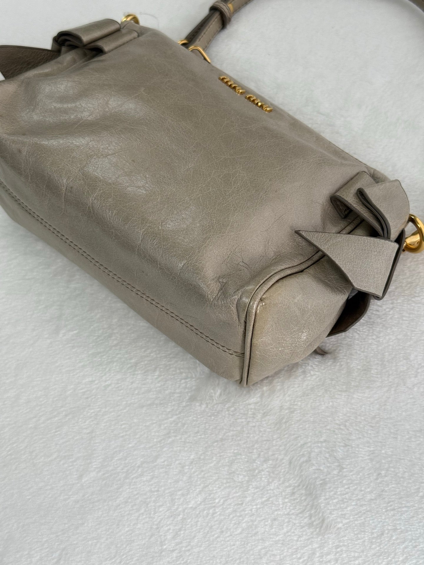 MIUMIU Leather Bow Shoulder Bag