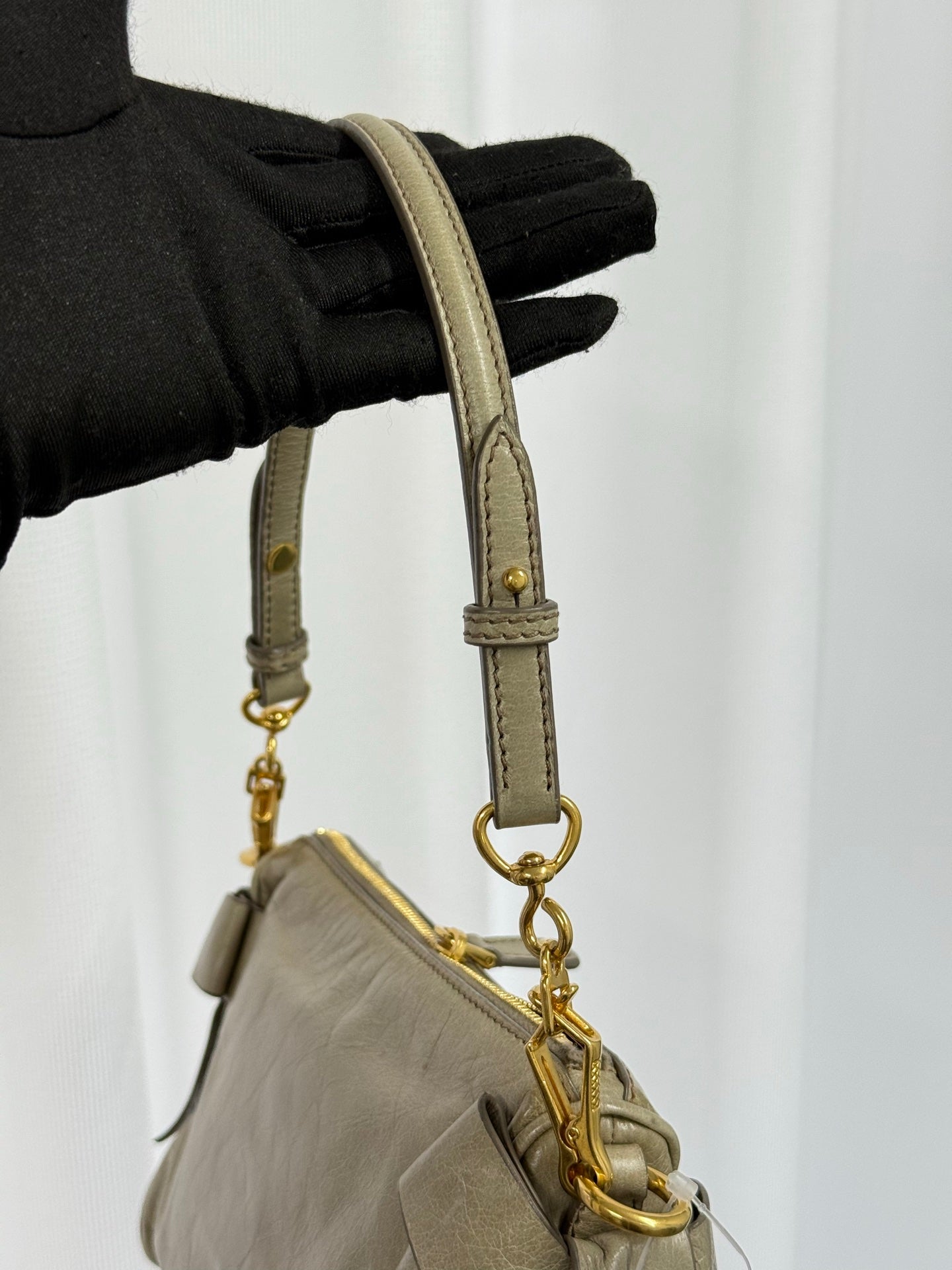 MIUMIU Leather Bow Shoulder Bag