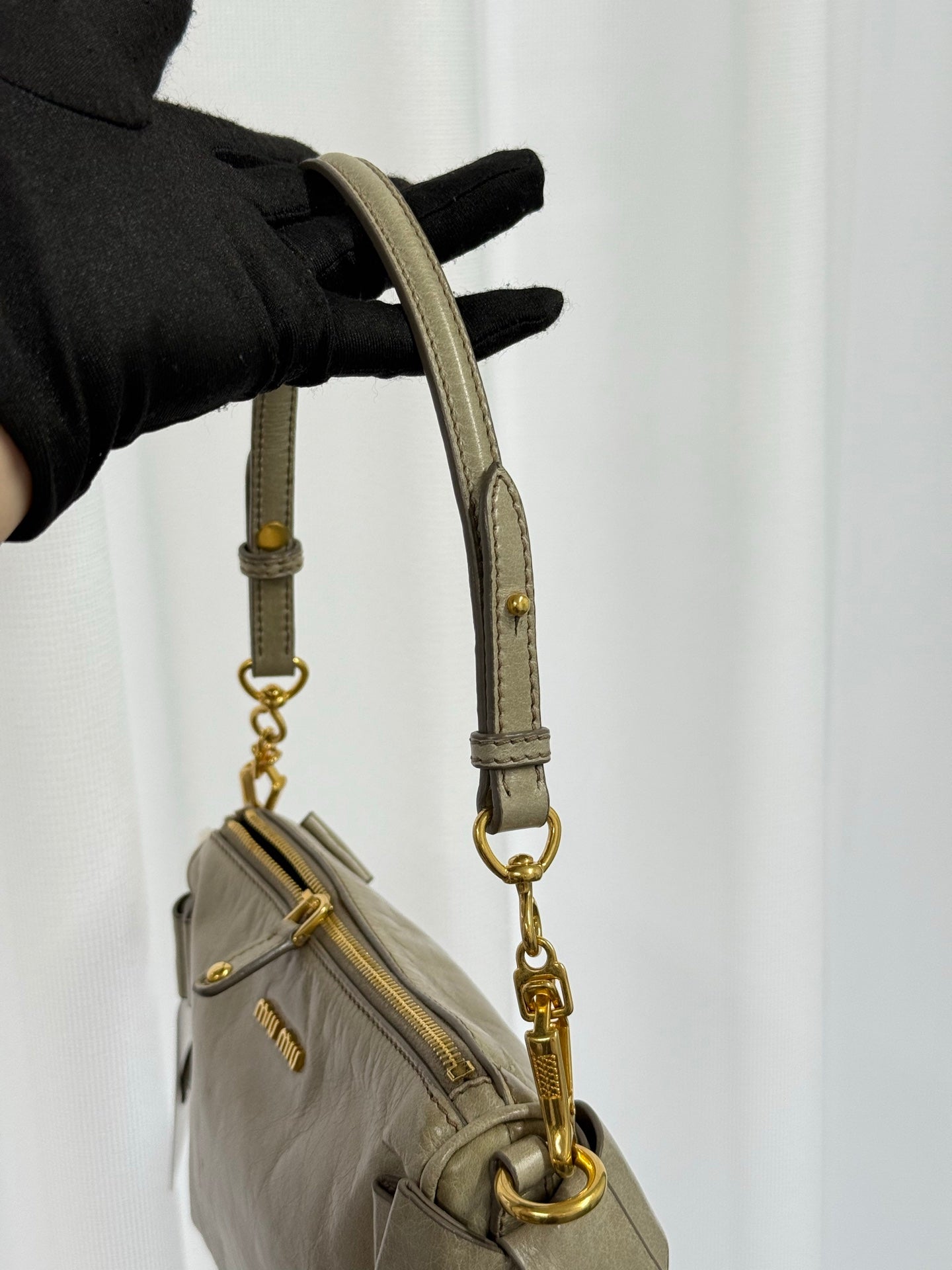 MIUMIU Leather Bow Shoulder Bag