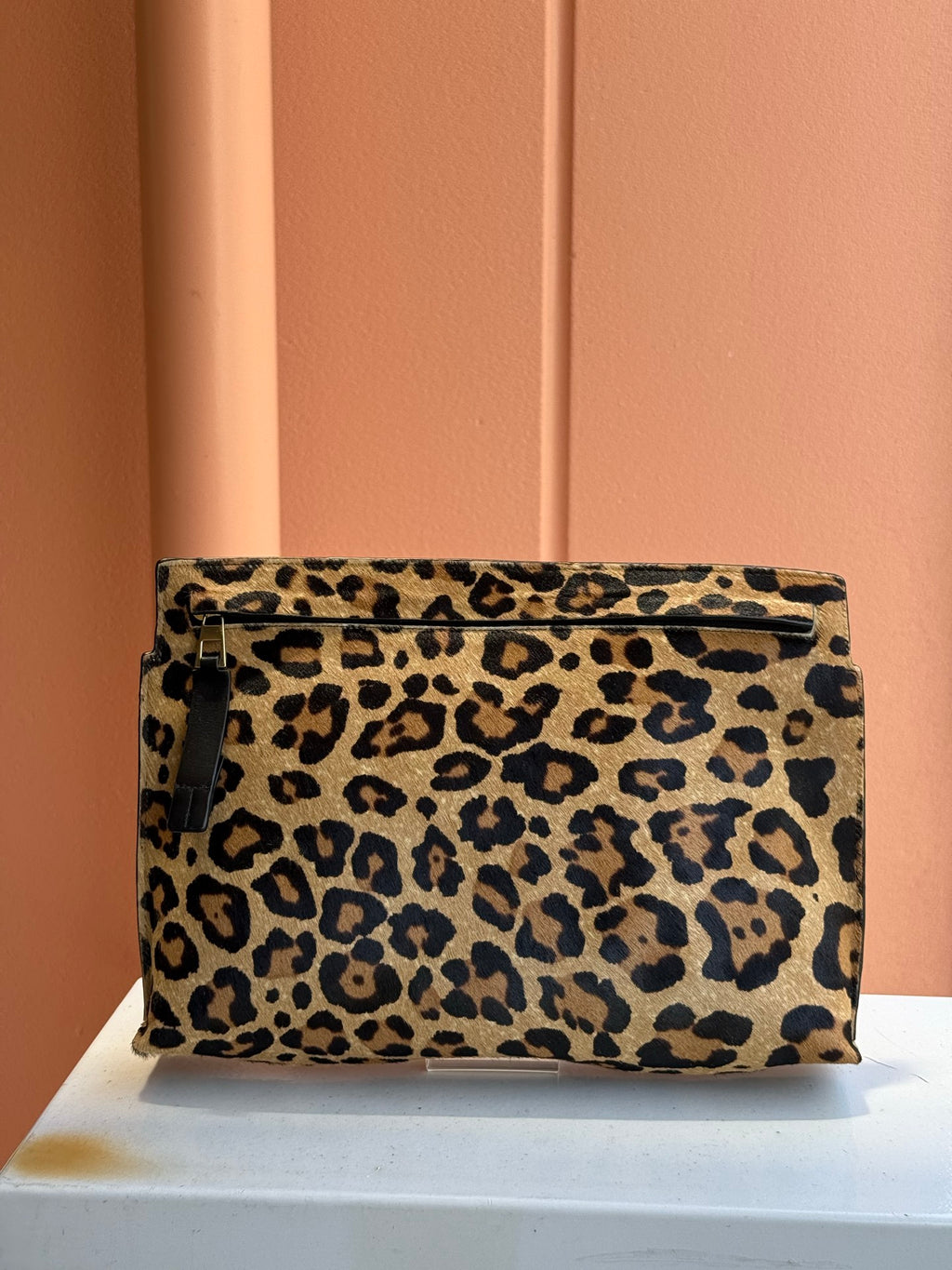 LOEWE Pony-hair leopard print clutch