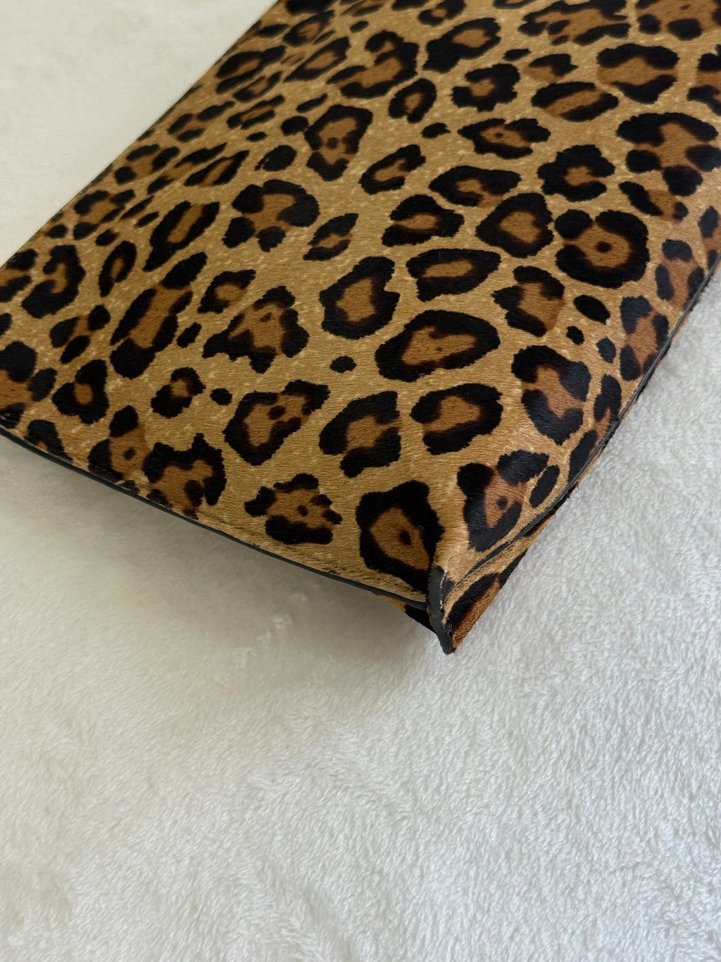 LOEWE Pony-hair leopard print clutch