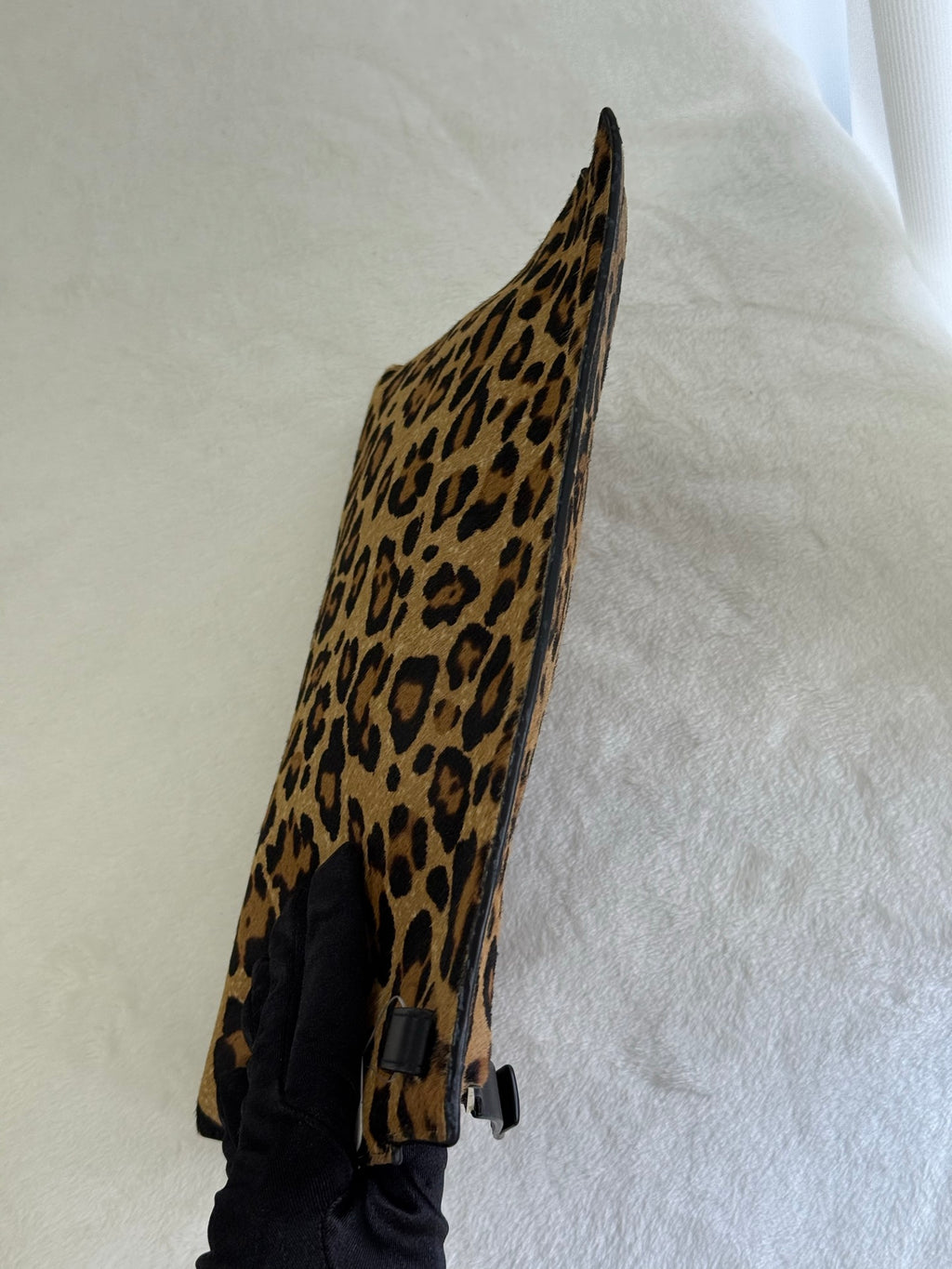 LOEWE Pony-hair leopard print clutch