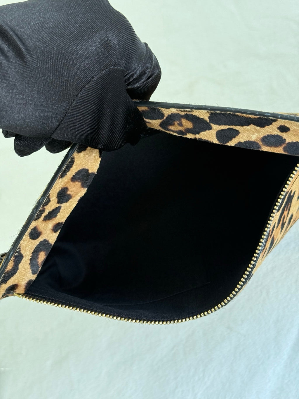 LOEWE Pony-hair leopard print clutch