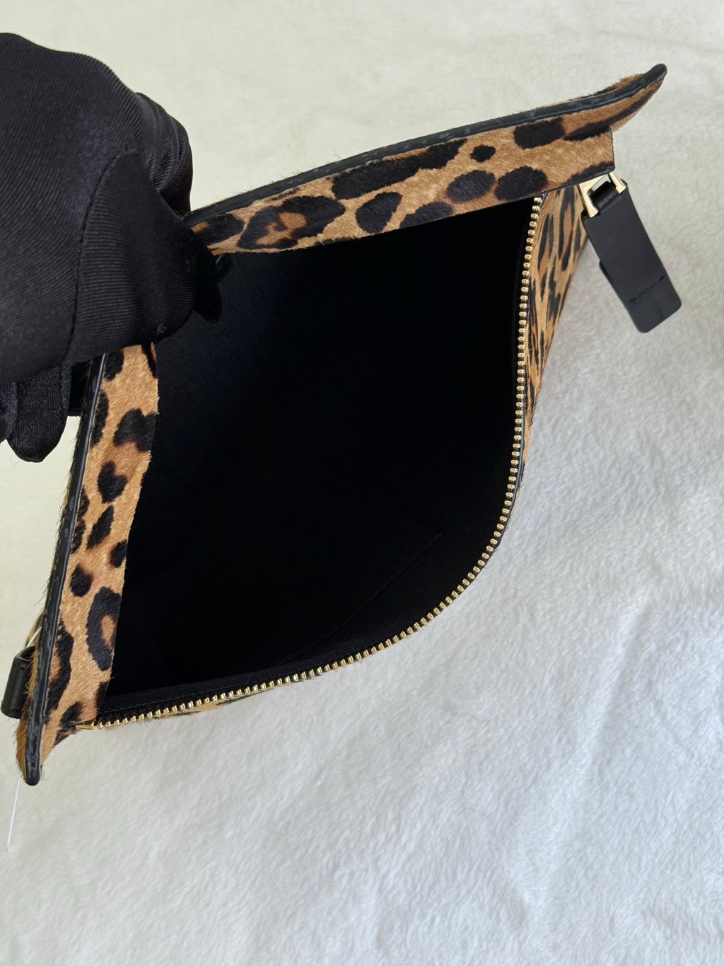 LOEWE Pony-hair leopard print clutch