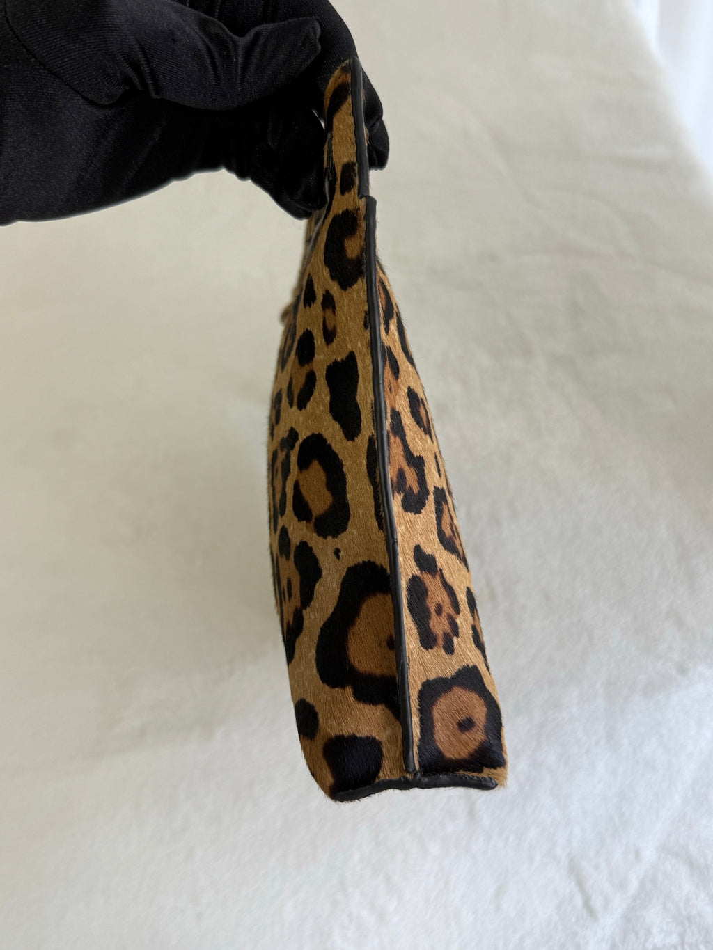 LOEWE Pony-hair leopard print clutch