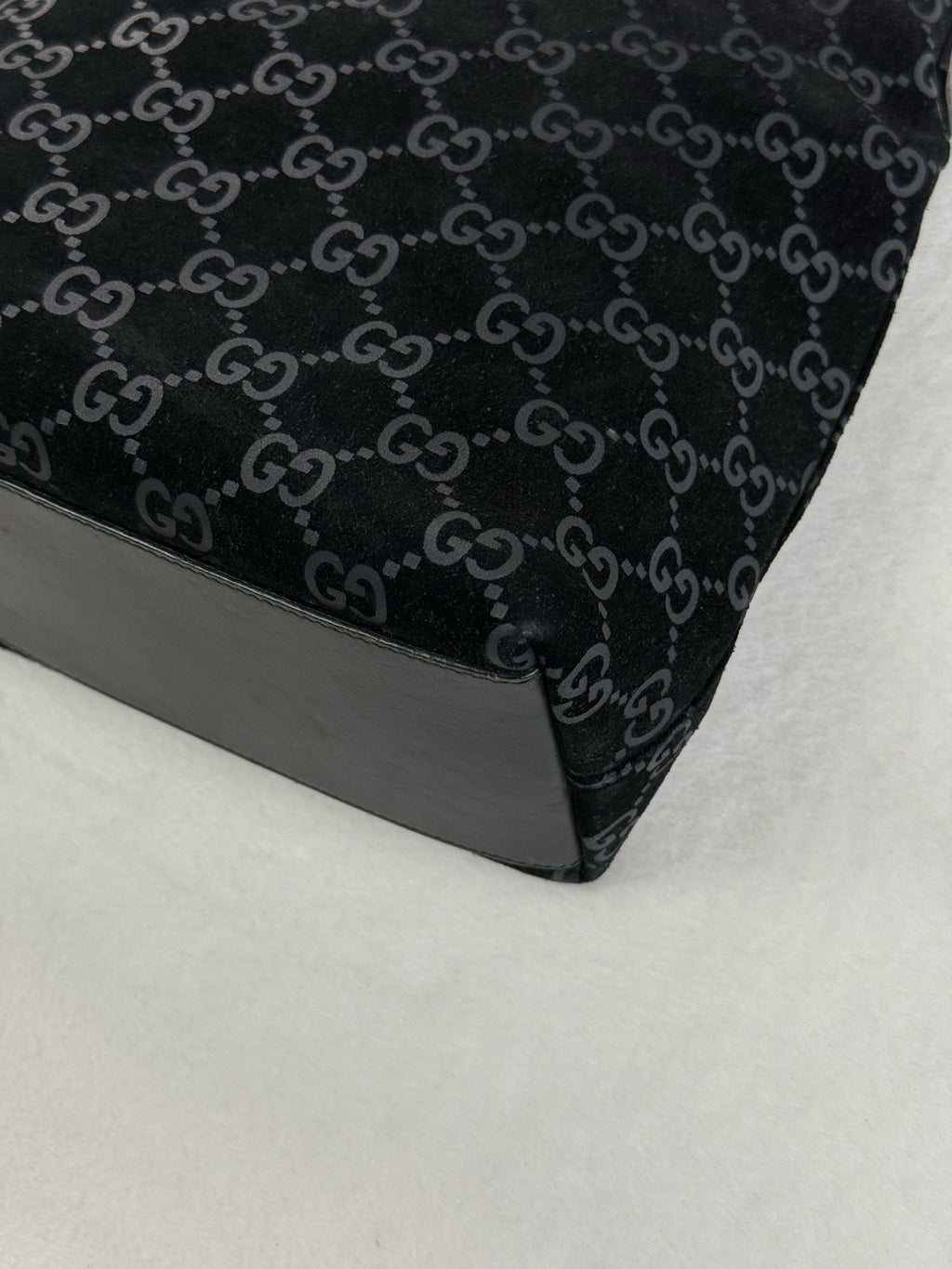 GUCCI Suede Shoulder Hobo Bag