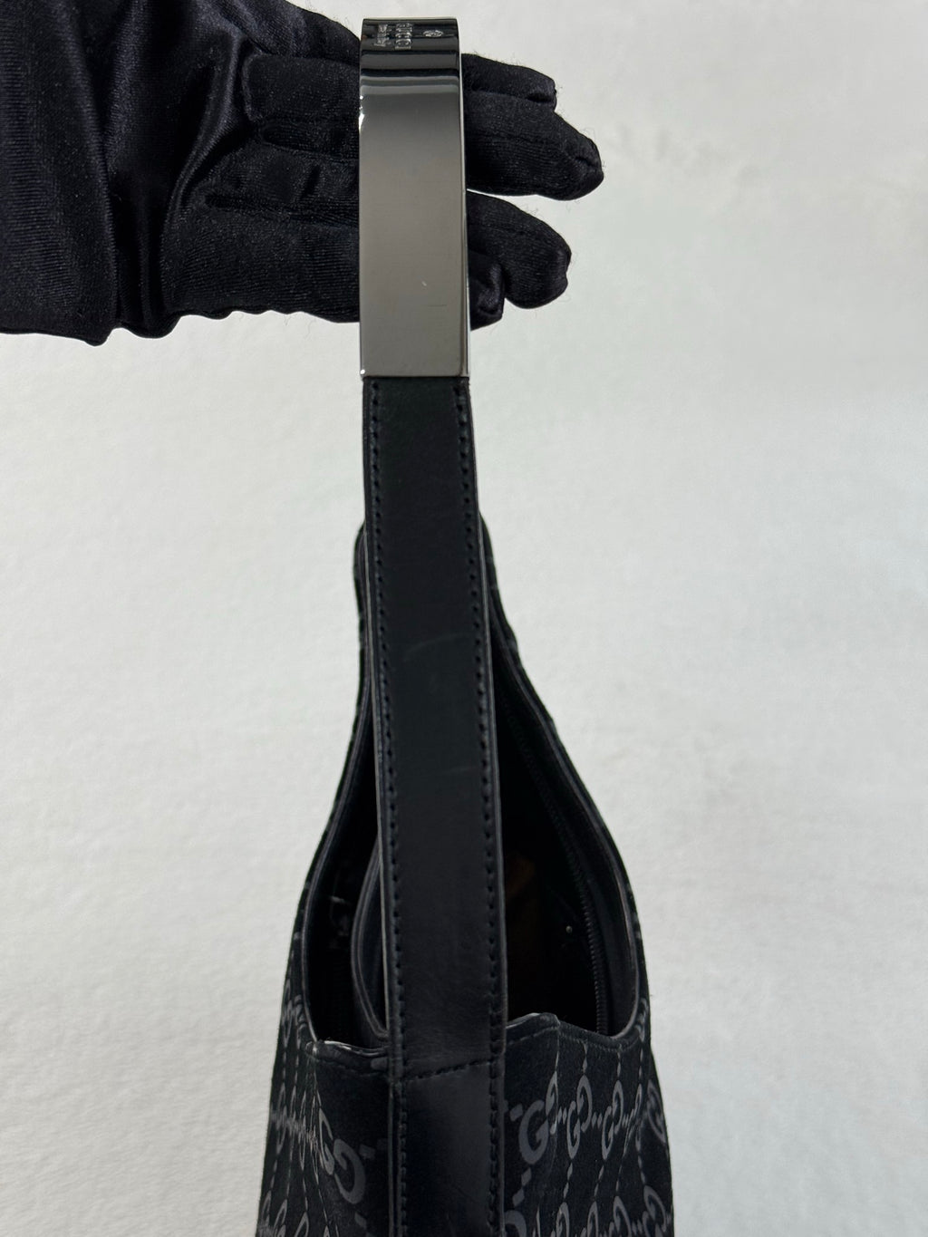 GUCCI Suede Shoulder Hobo Bag