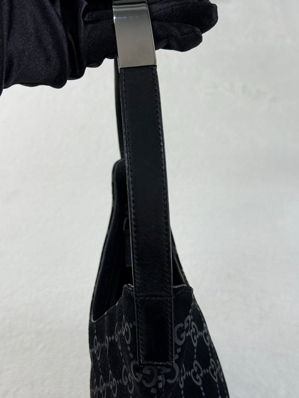GUCCI Suede Shoulder Hobo Bag