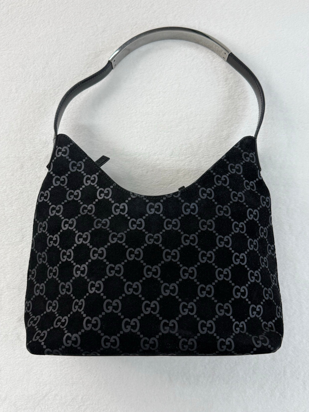 GUCCI Suede Shoulder Hobo Bag